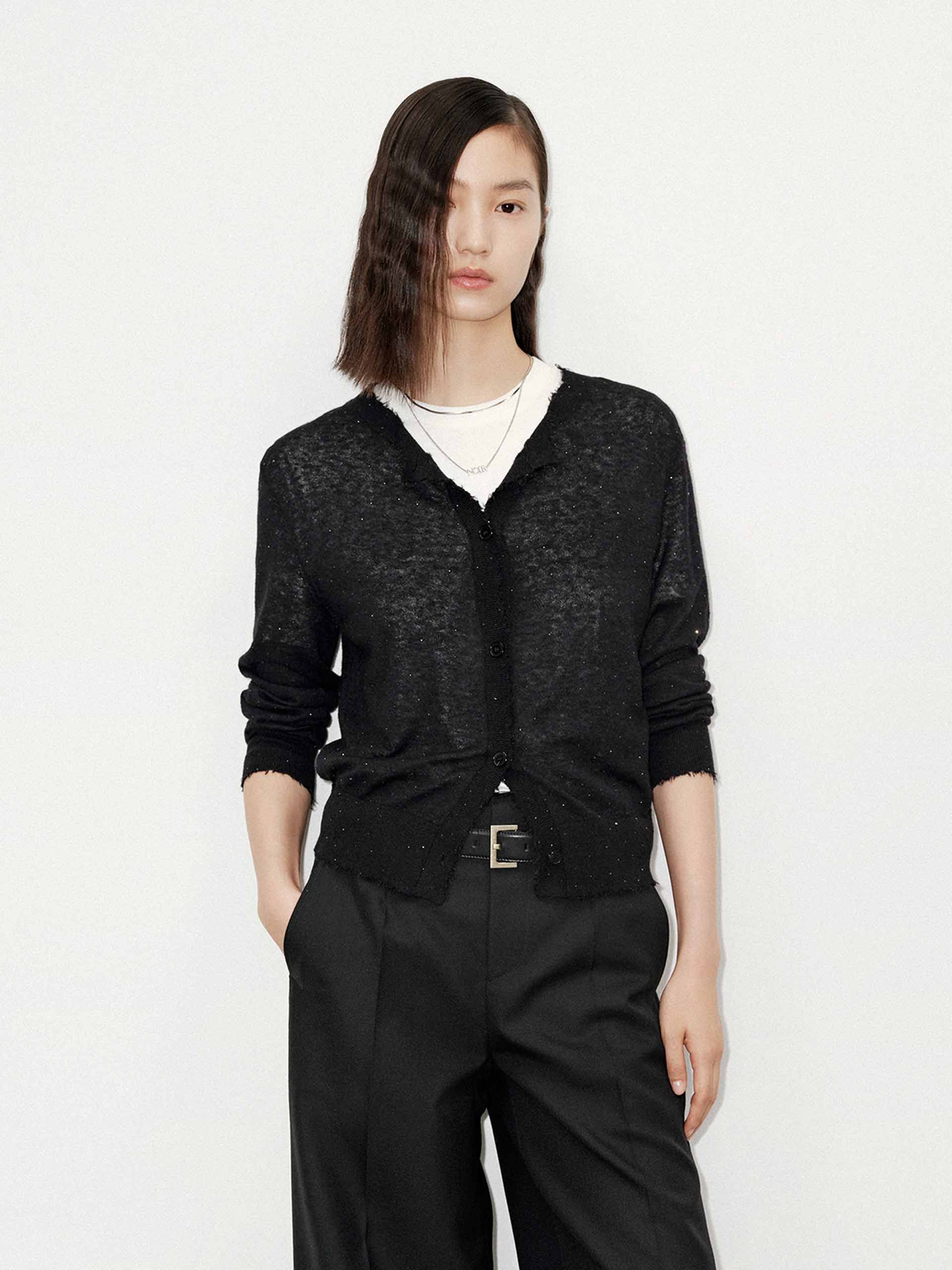 Raw Trim Knit Cardigan - Image 9