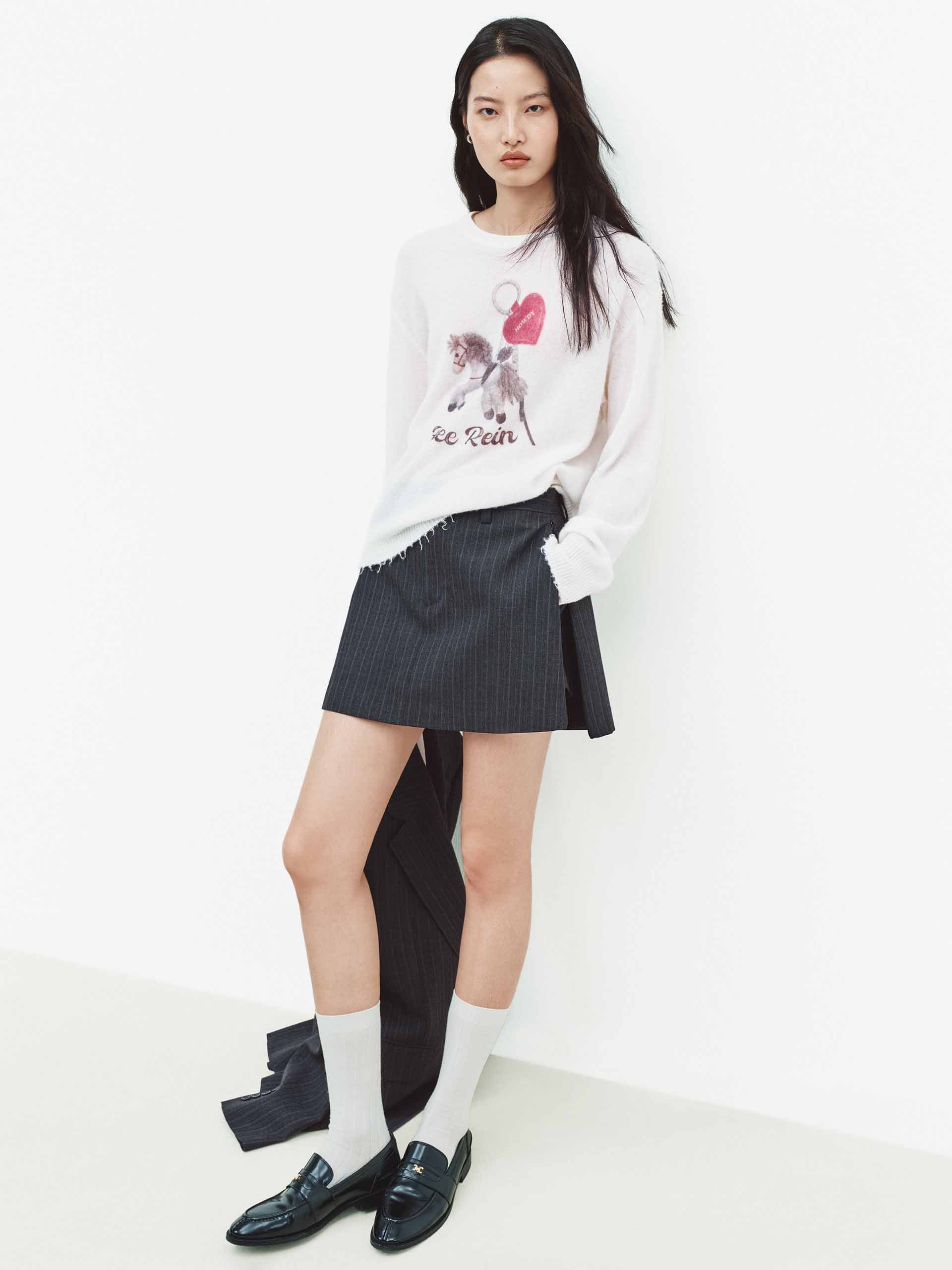 Raw Trim Printed Sweater - Image 10