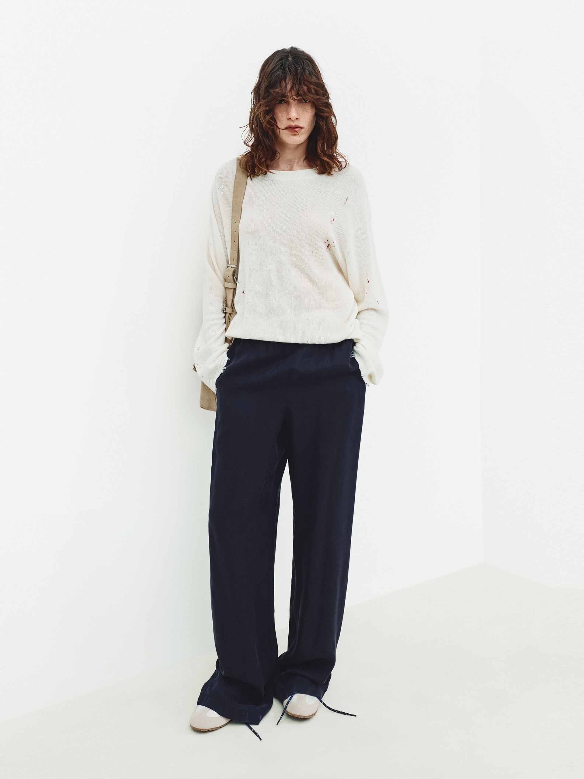 Raw Trim Splatter Knit Sweater - Image 2