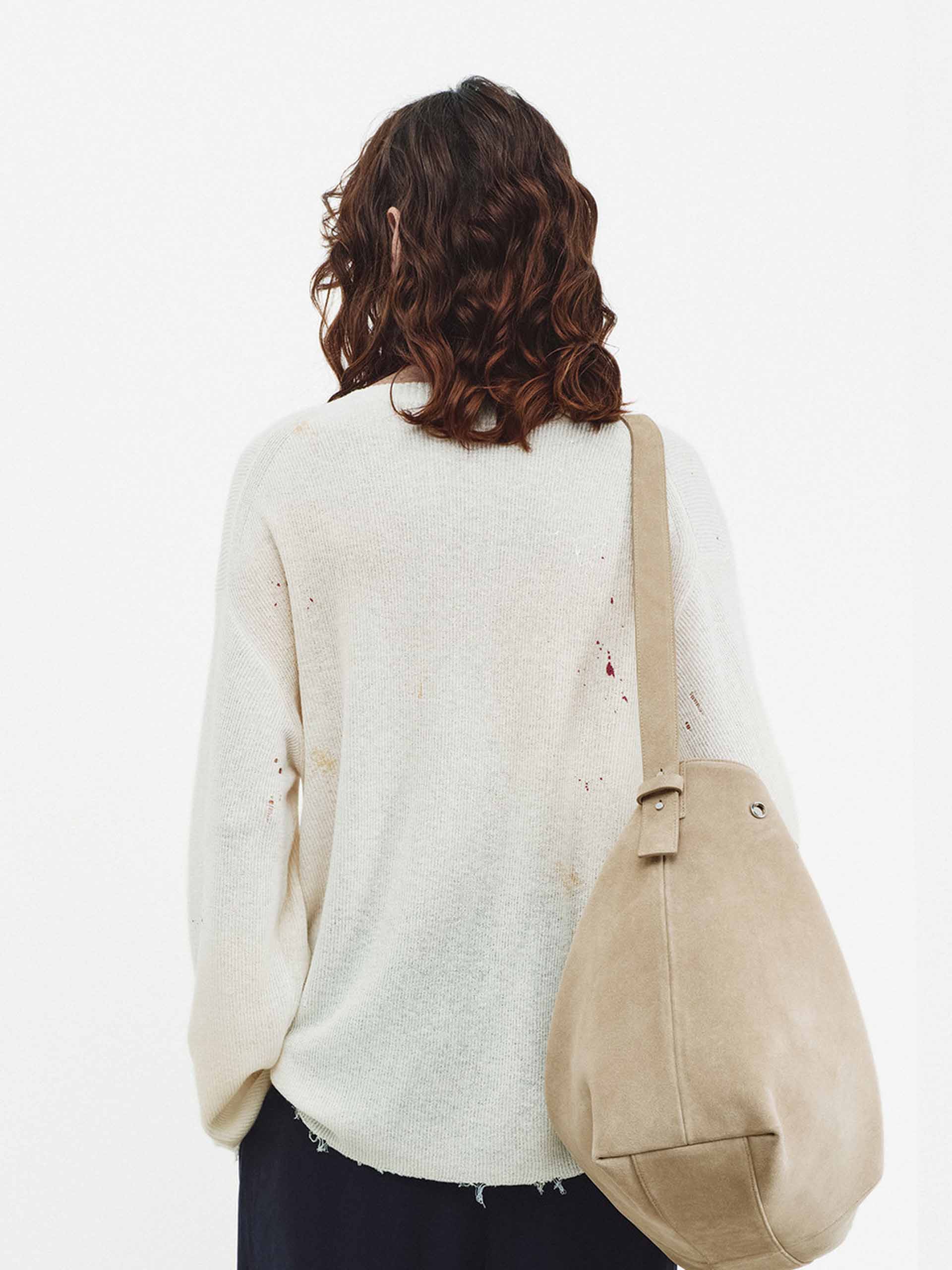 Raw Trim Splatter Knit Sweater - Image 3