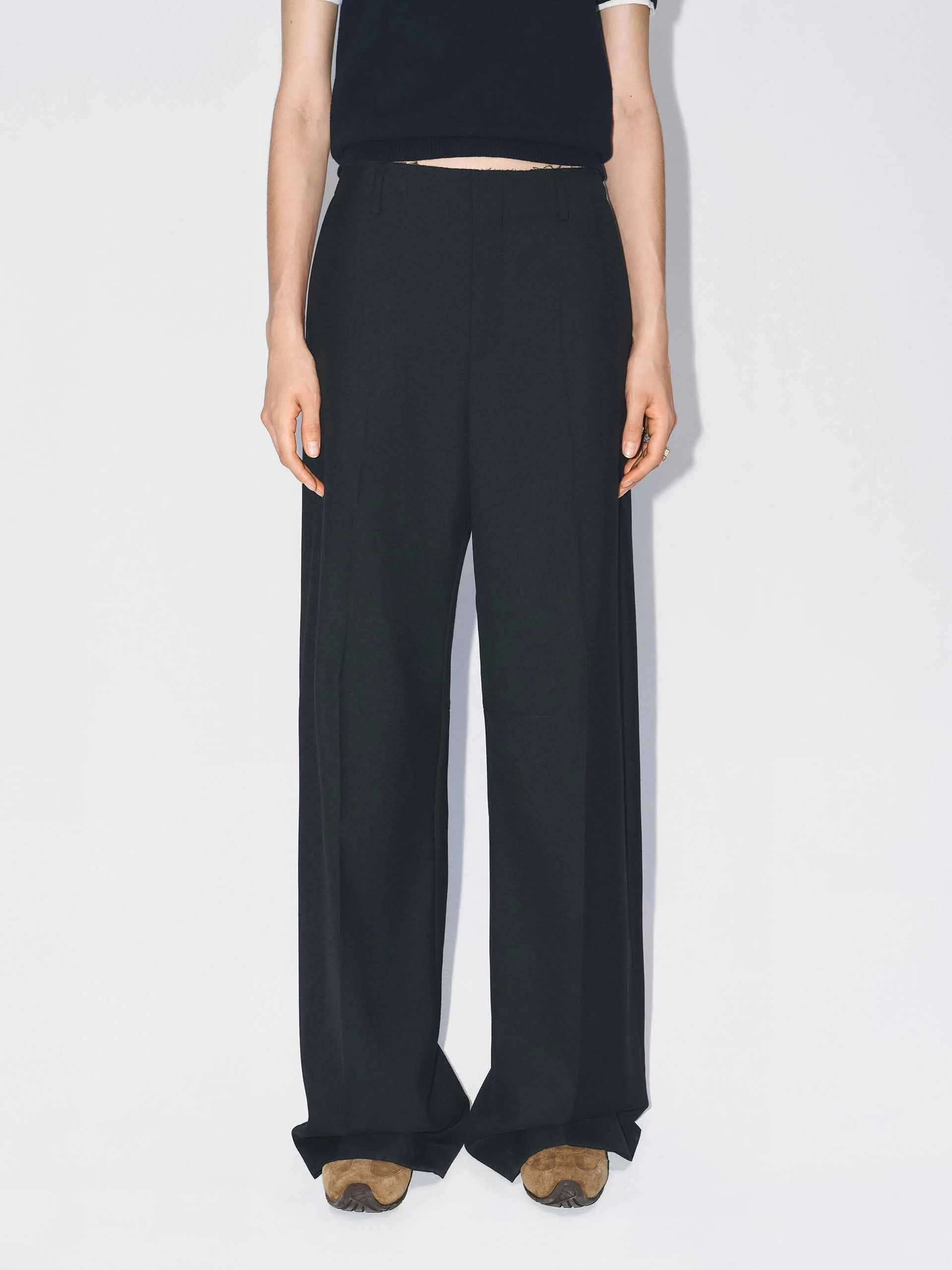 Raw Waistband Detail Trousers