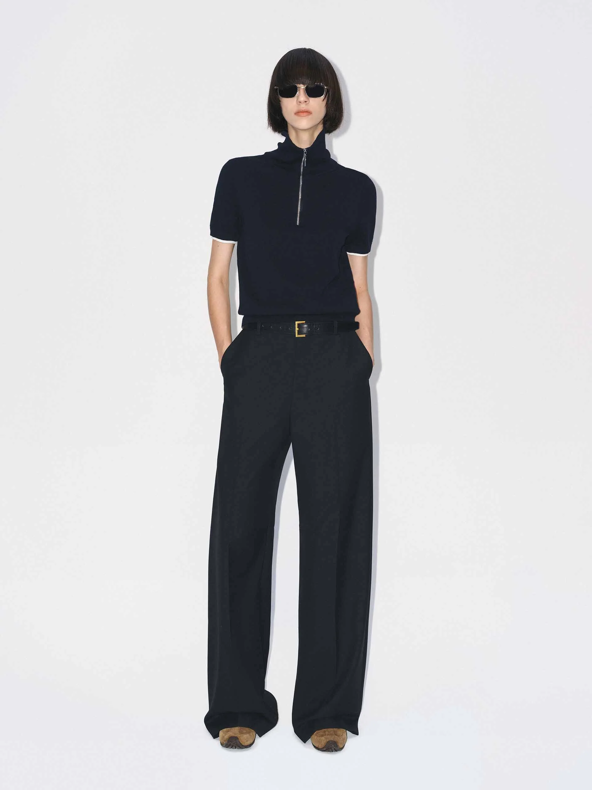 Raw Waistband Detail Trousers - Image 2