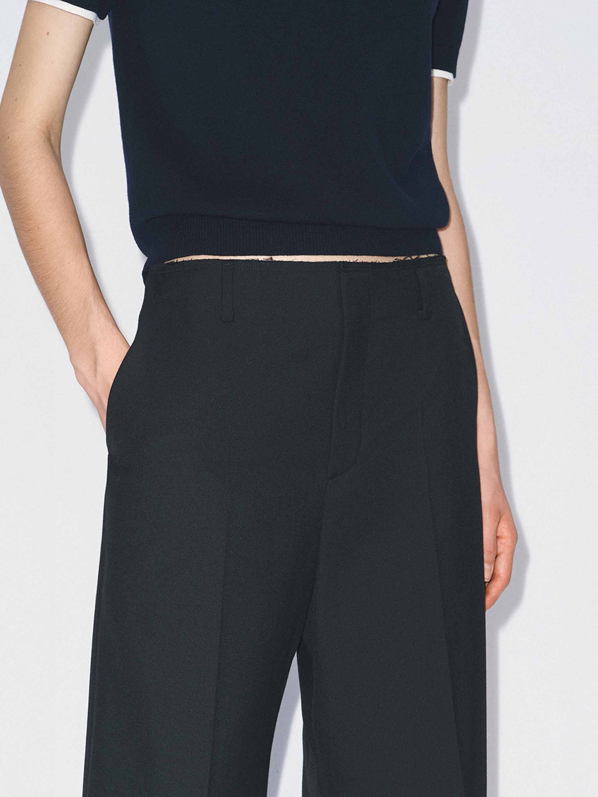 Raw Waistband Detail Trousers - Image 8