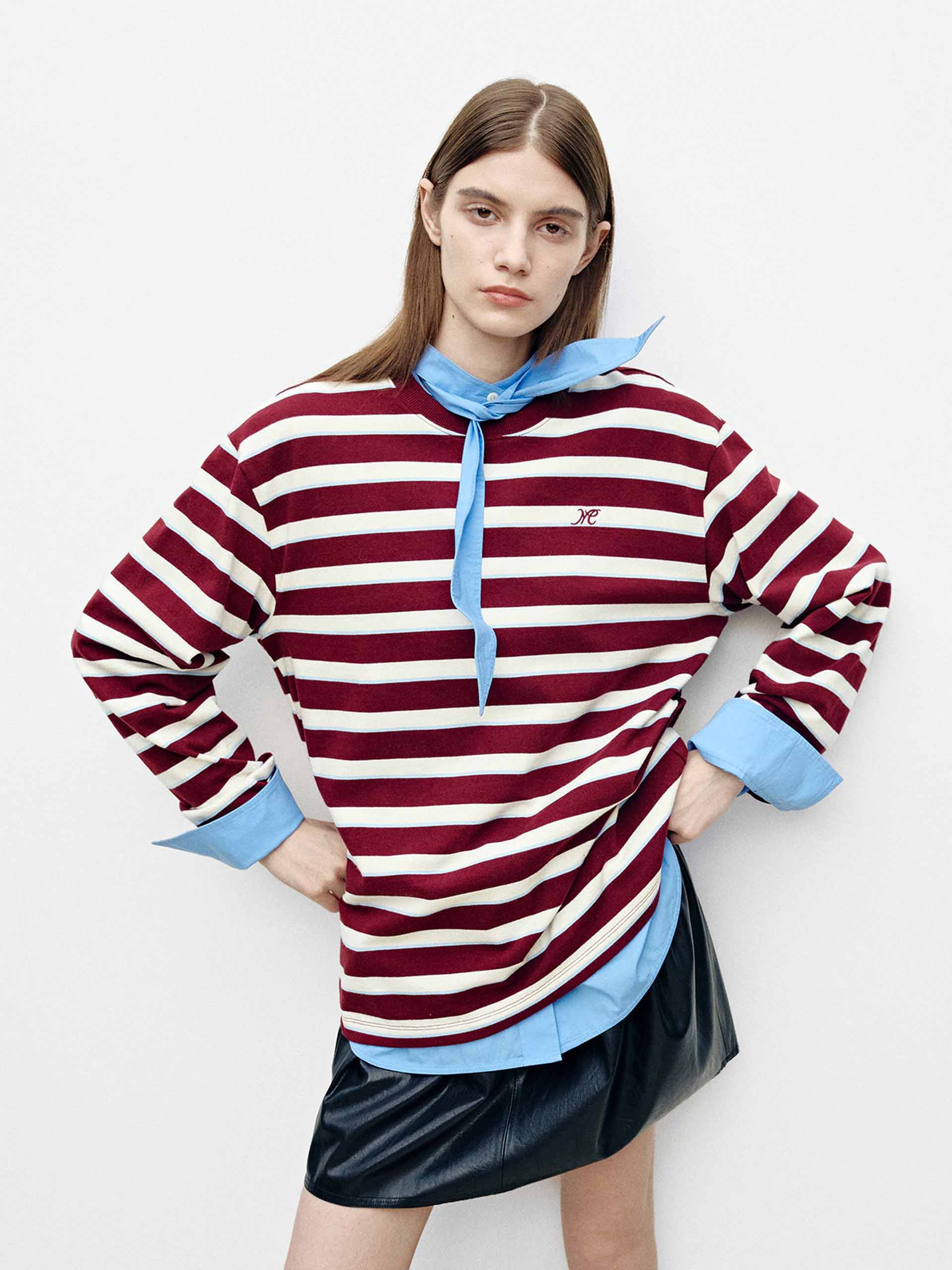 Red Striped Cotton T-shirt - Image 7
