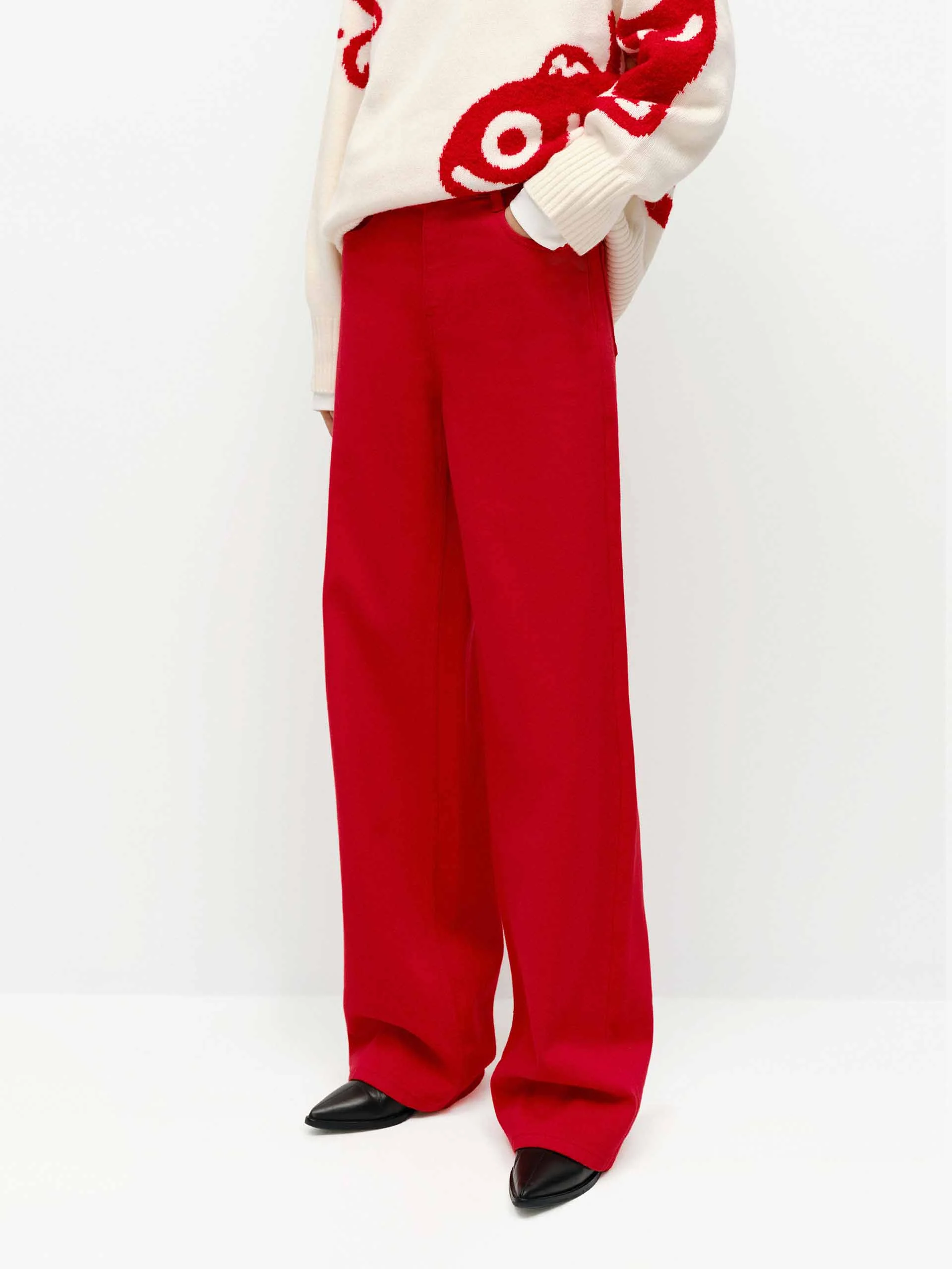 Red Wash Straight Jeans - Image 7