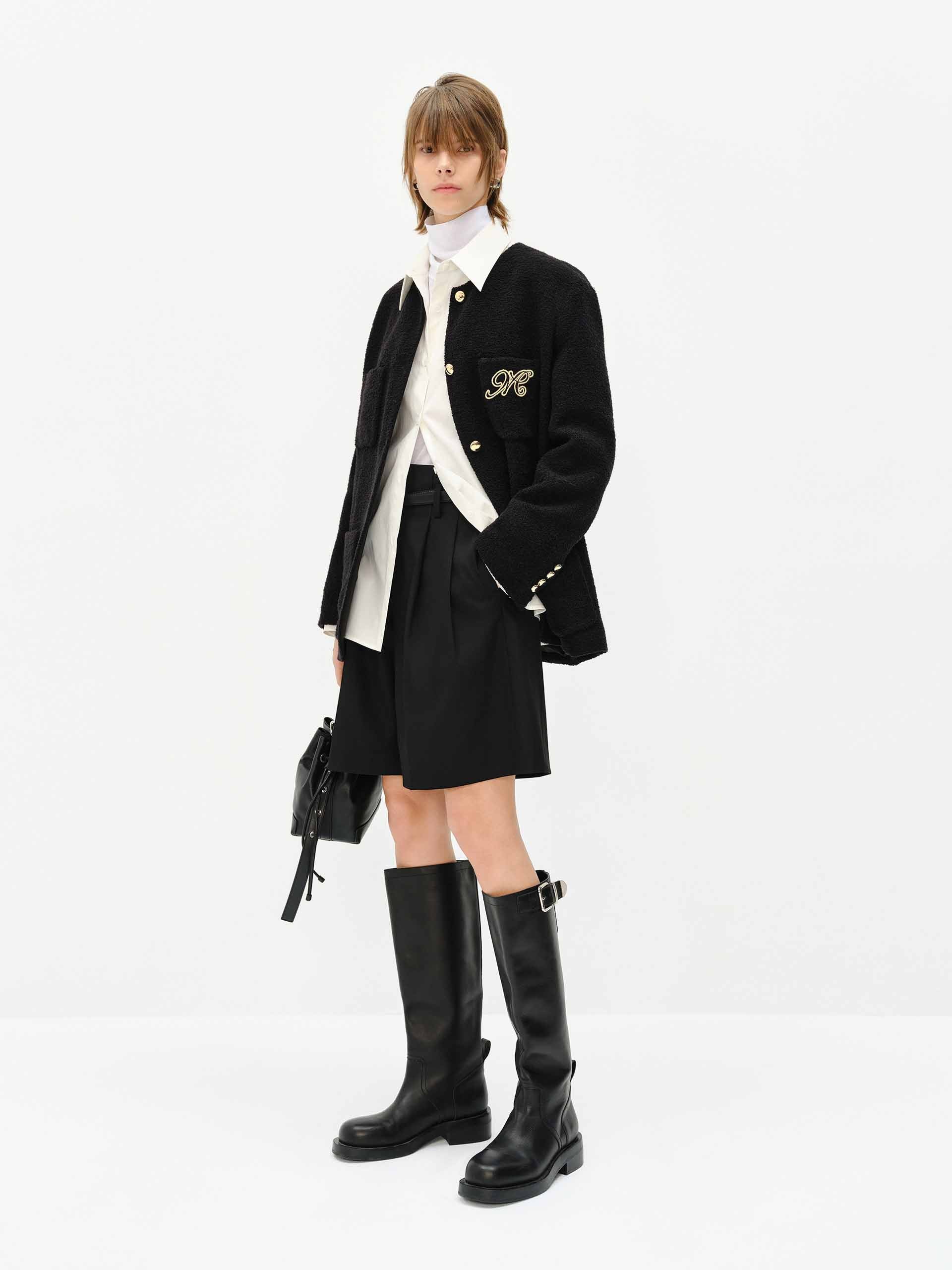 Regular Collarless Coat - Image 2