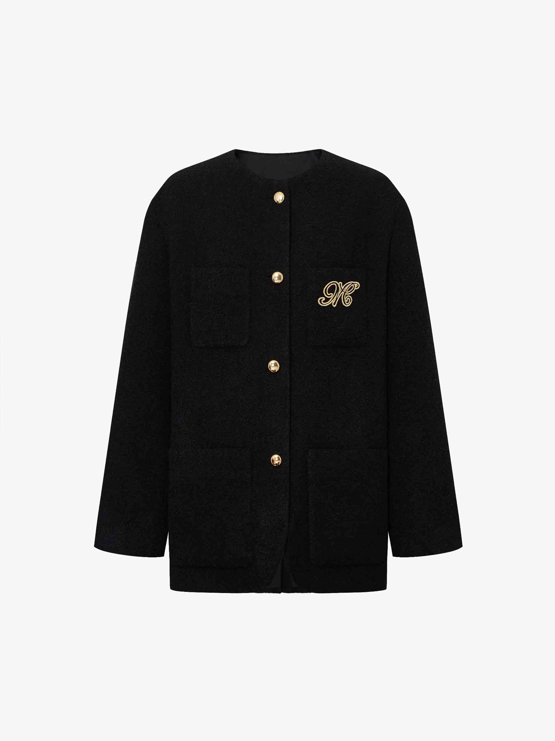 Regular Collarless Coat - Image 5