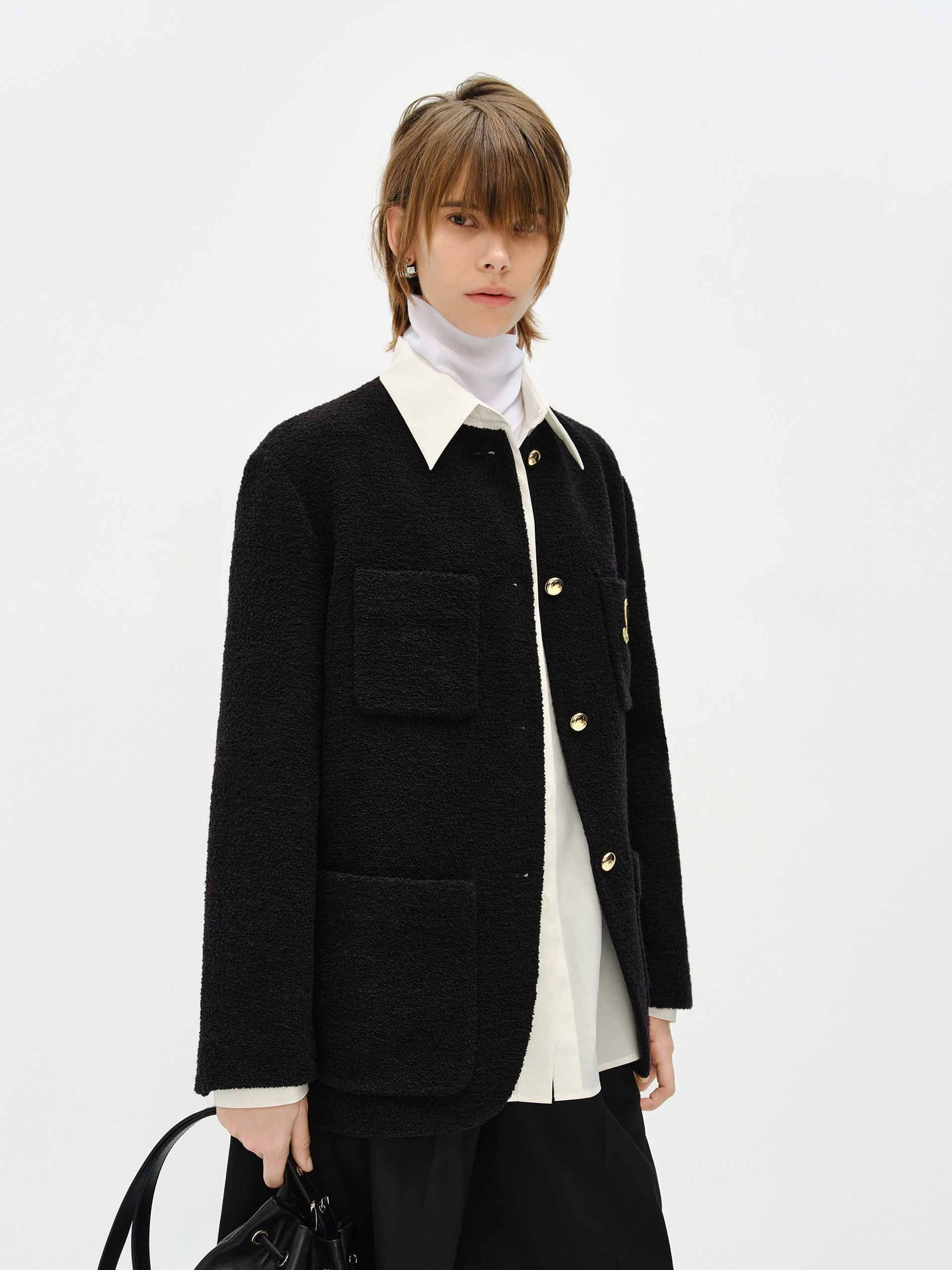 Regular Collarless Coat - Image 7