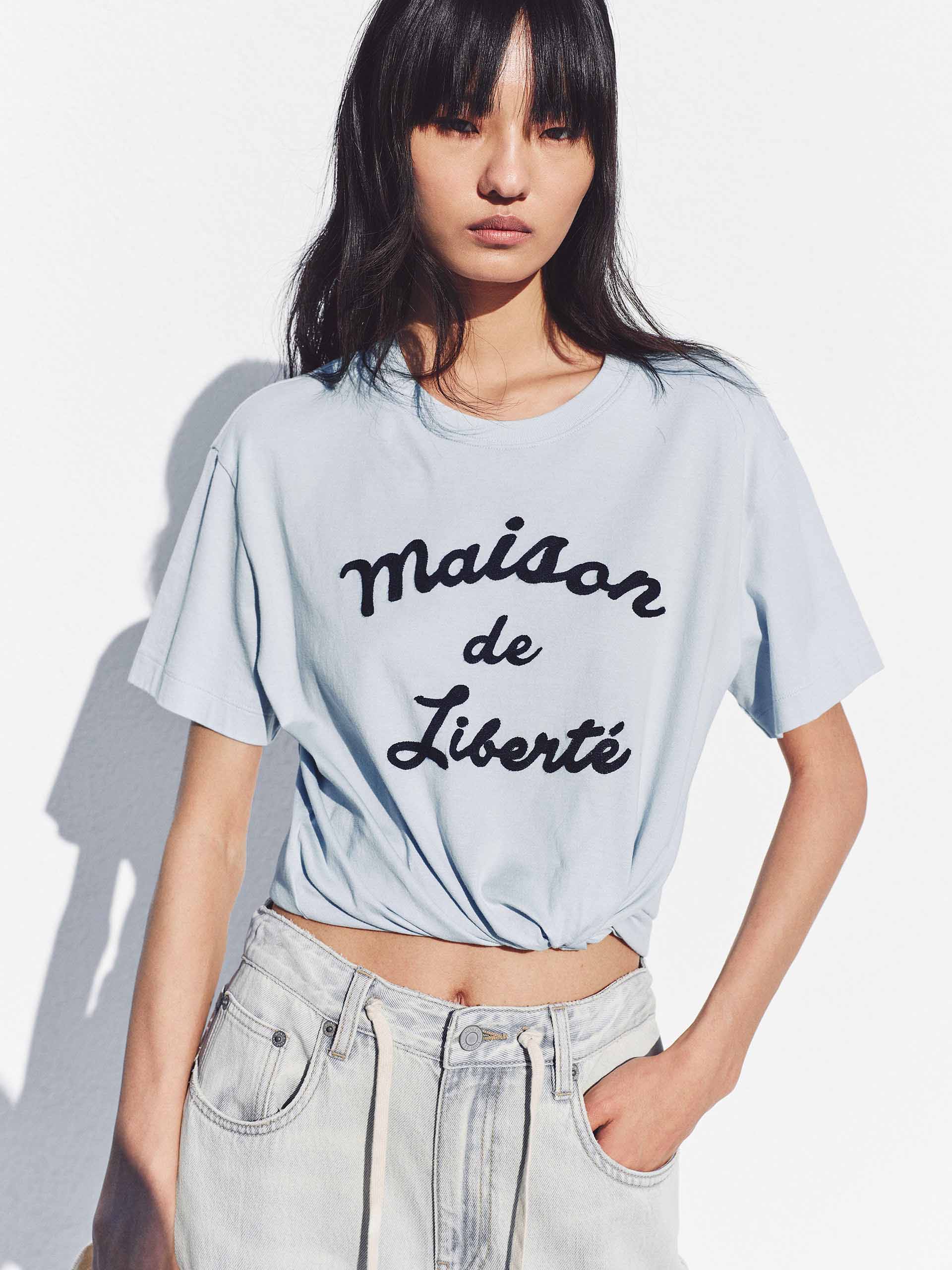 Regular Letter Print Cotton Tee - Image 7