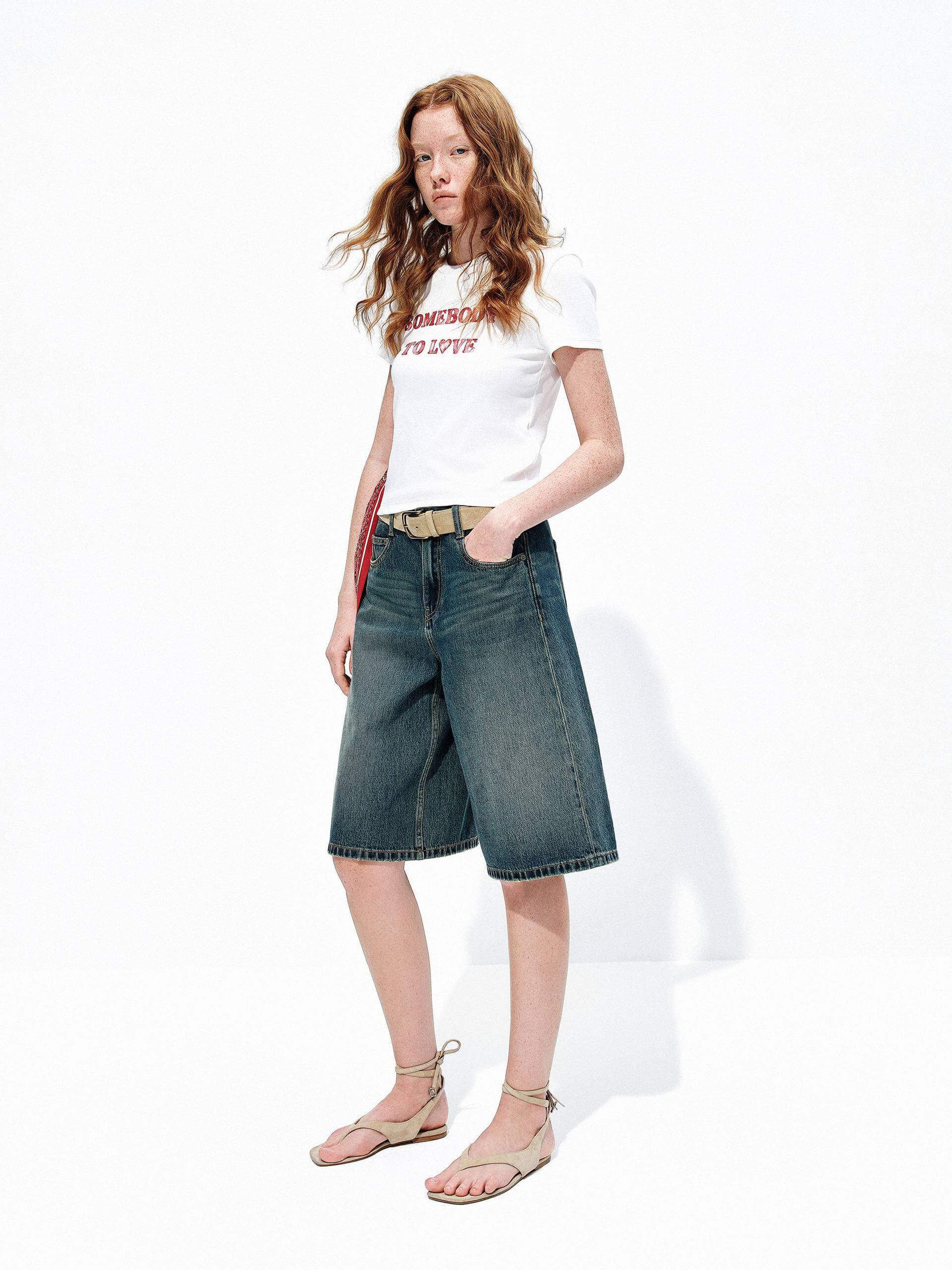 Relaxed Bermuda Denim Shorts - Image 2