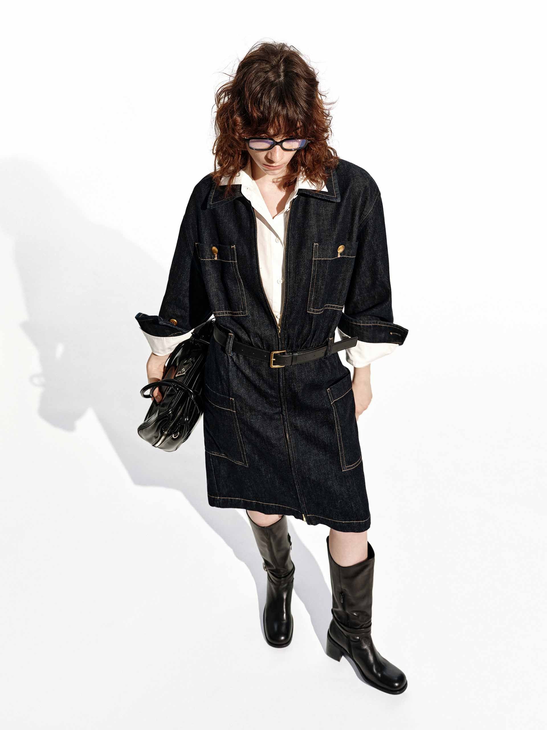 Relaxed Cotton Denim Dress - Image 2