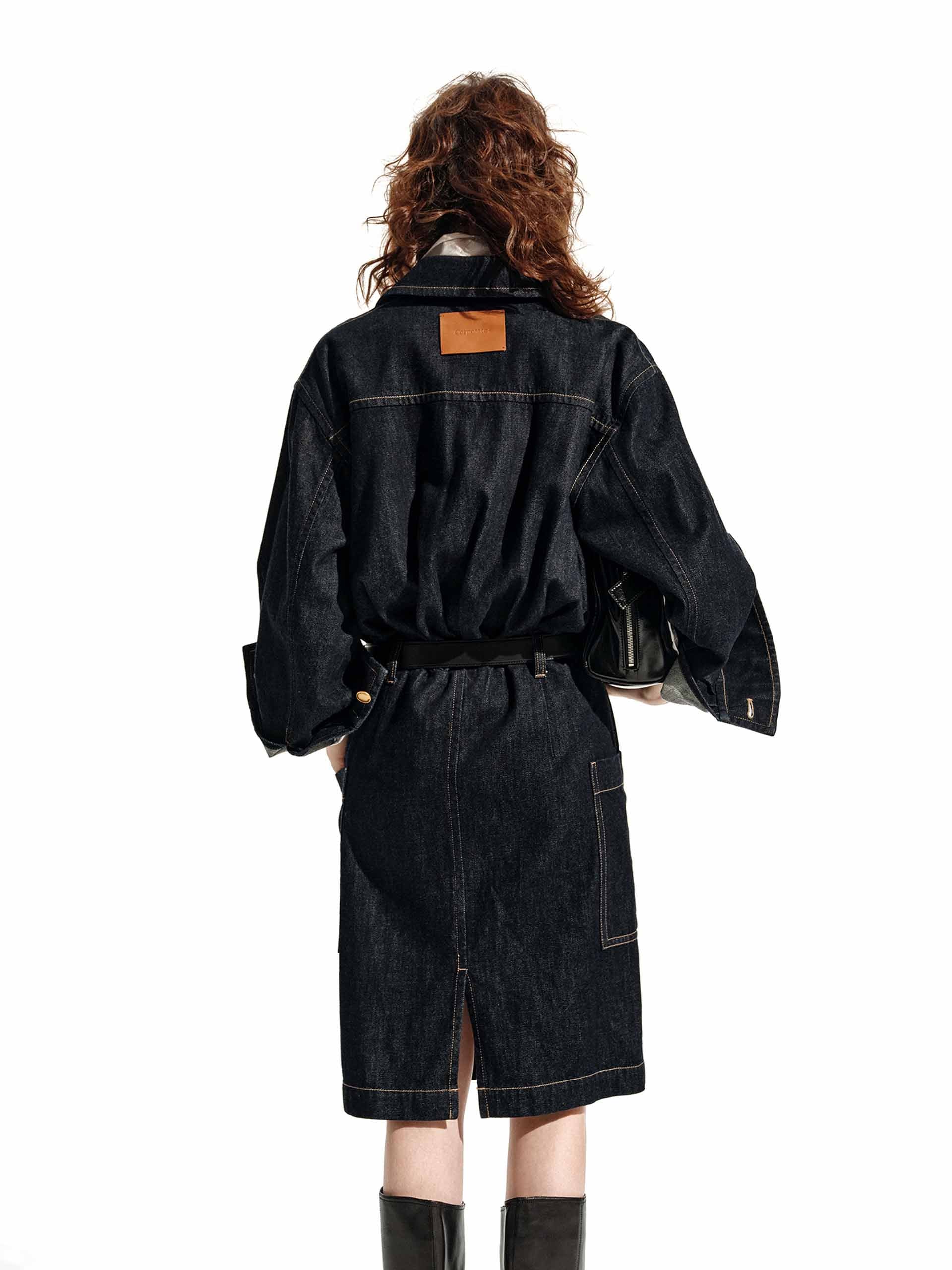 Relaxed Cotton Denim Dress - Image 3