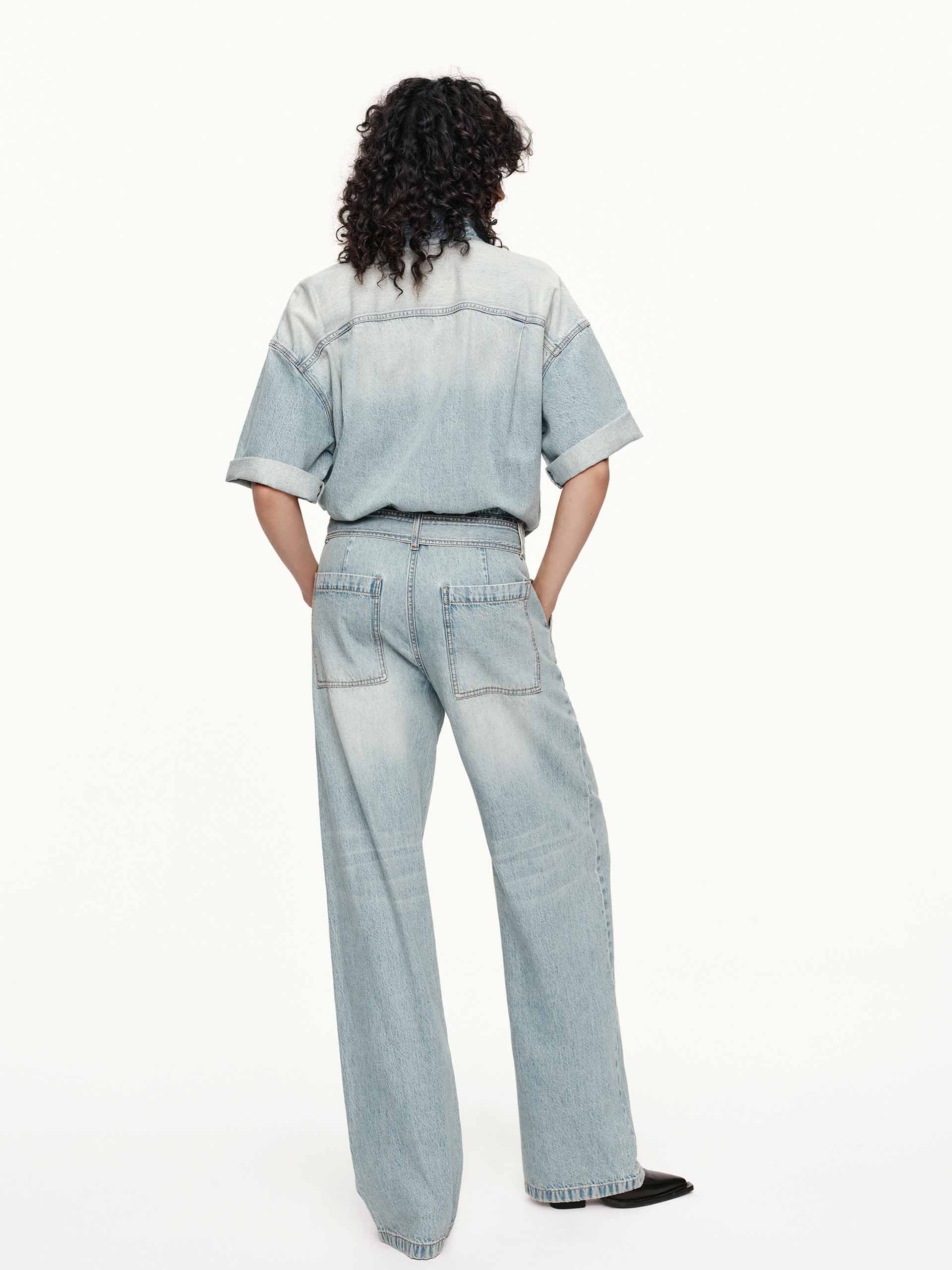 Relaxed Cotton Denim Jumpsuit - Image 3