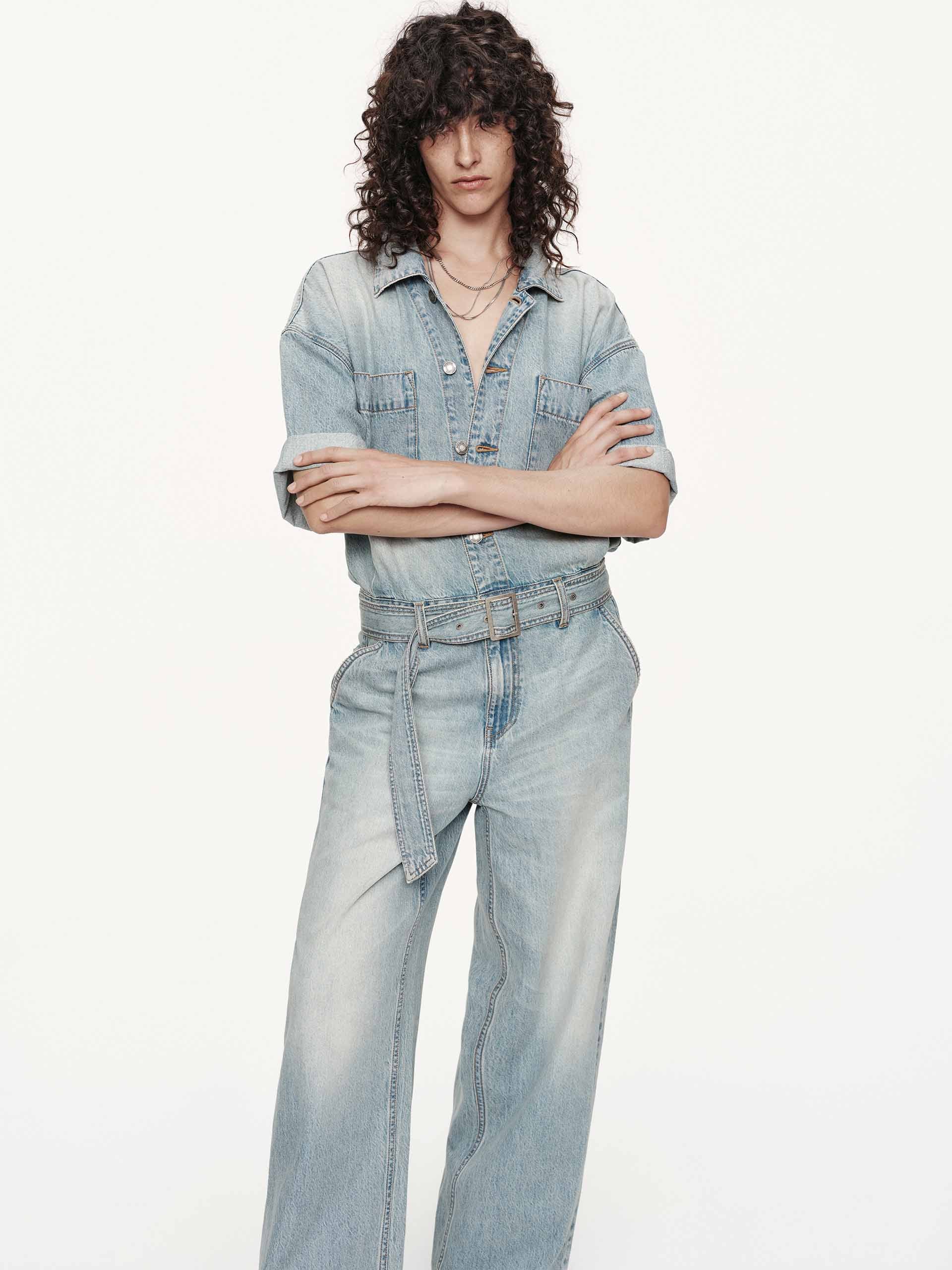 Relaxed Cotton Denim Jumpsuit - Image 6