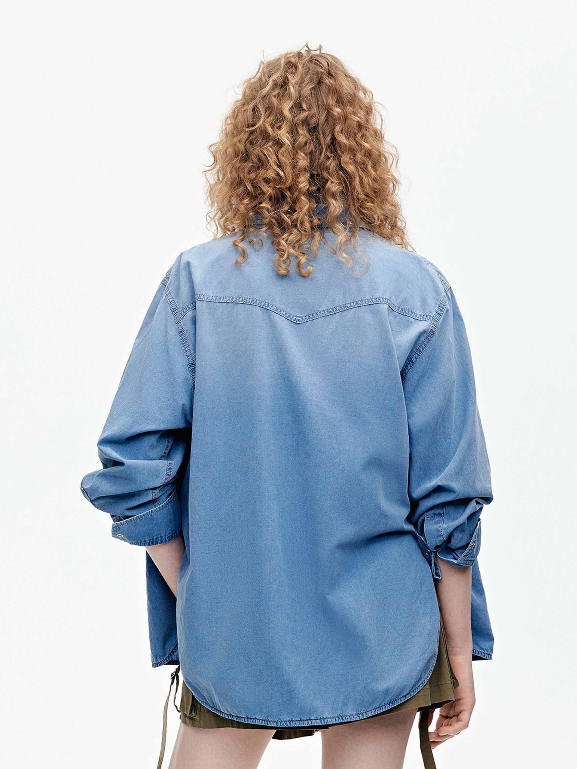 Relaxed Cotton Denim Shirt - Image 3
