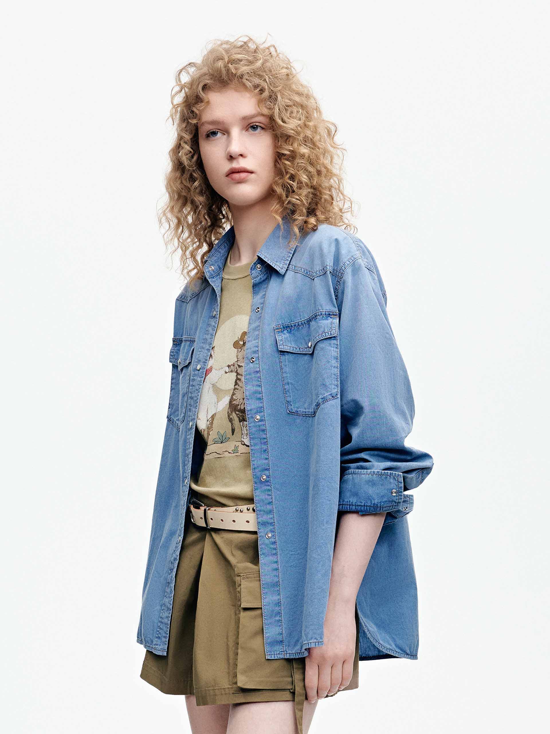 Relaxed Cotton Denim Shirt - Image 6