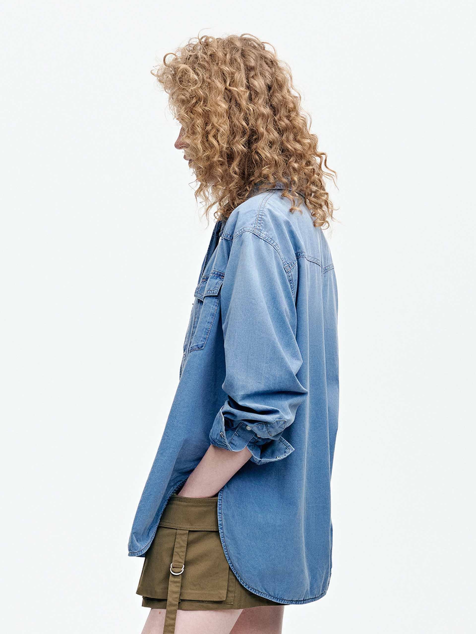 Relaxed Cotton Denim Shirt - Image 7