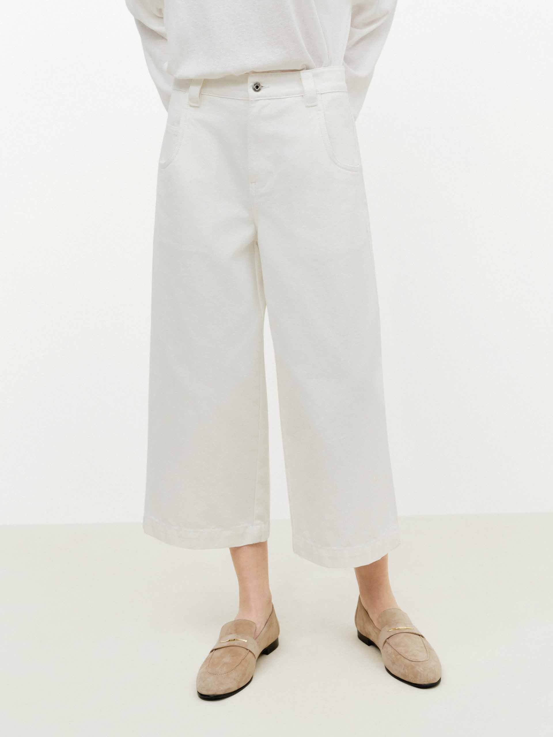 Relaxed Cropped Cotton Jeans