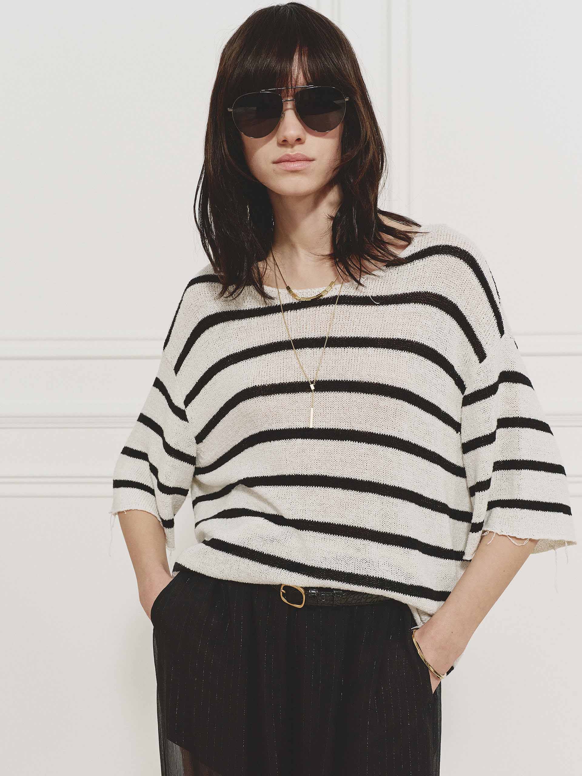 Relaxed Striped Knit Top