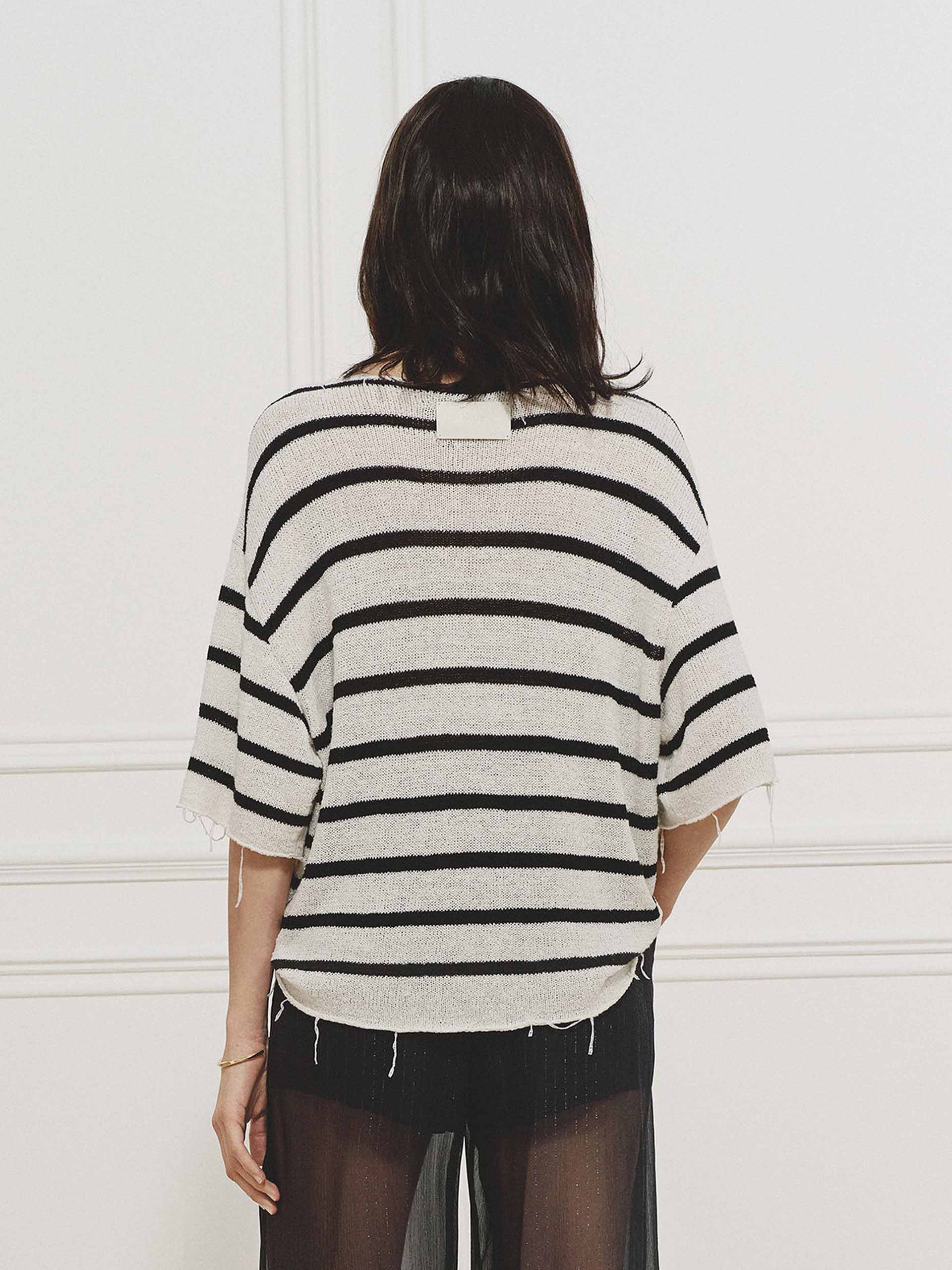 Relaxed Striped Knit Top - Image 3