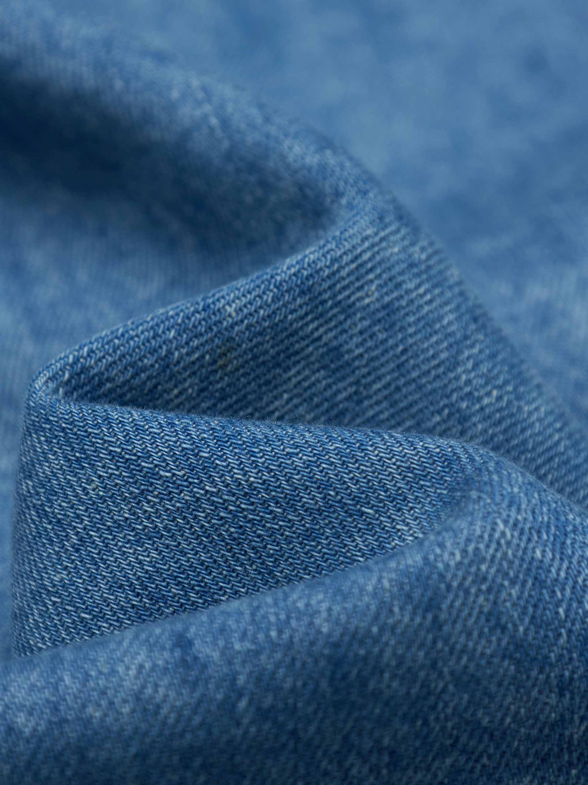 Relaxed V-neck Denim Dress - Image 4