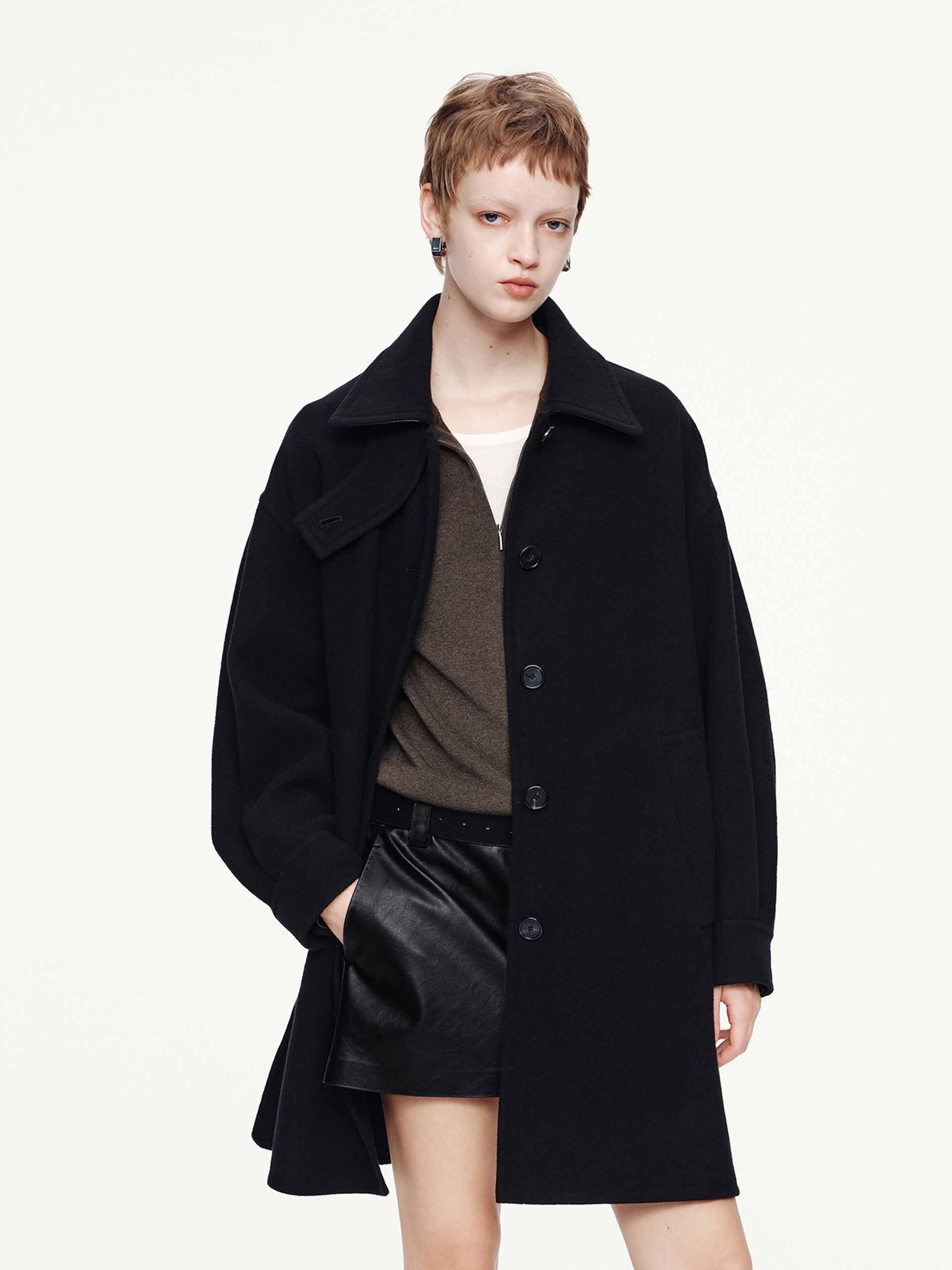 Removable Collar Wool Coat - Image 3