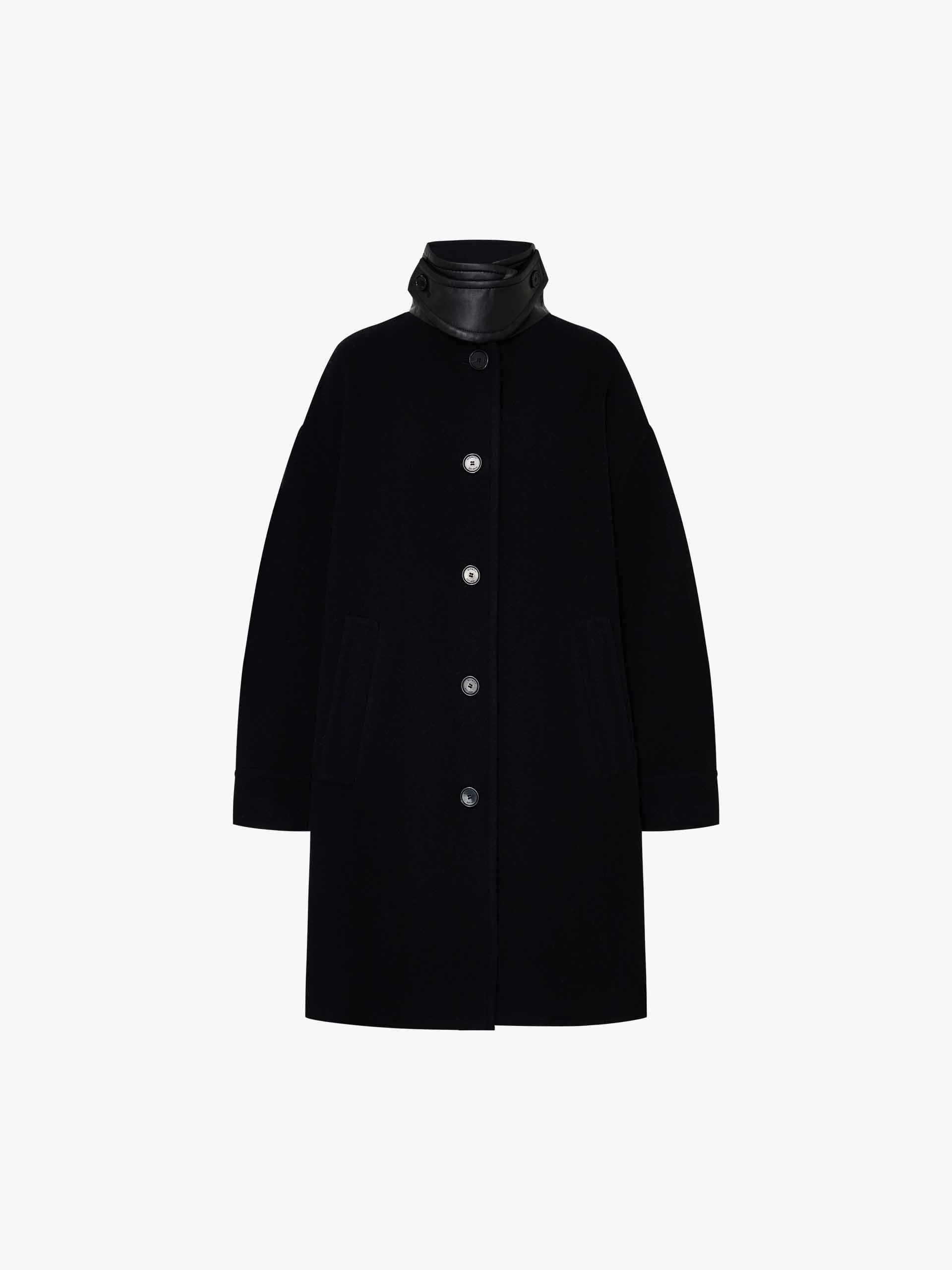 Removable Collar Wool Coat - Image 5