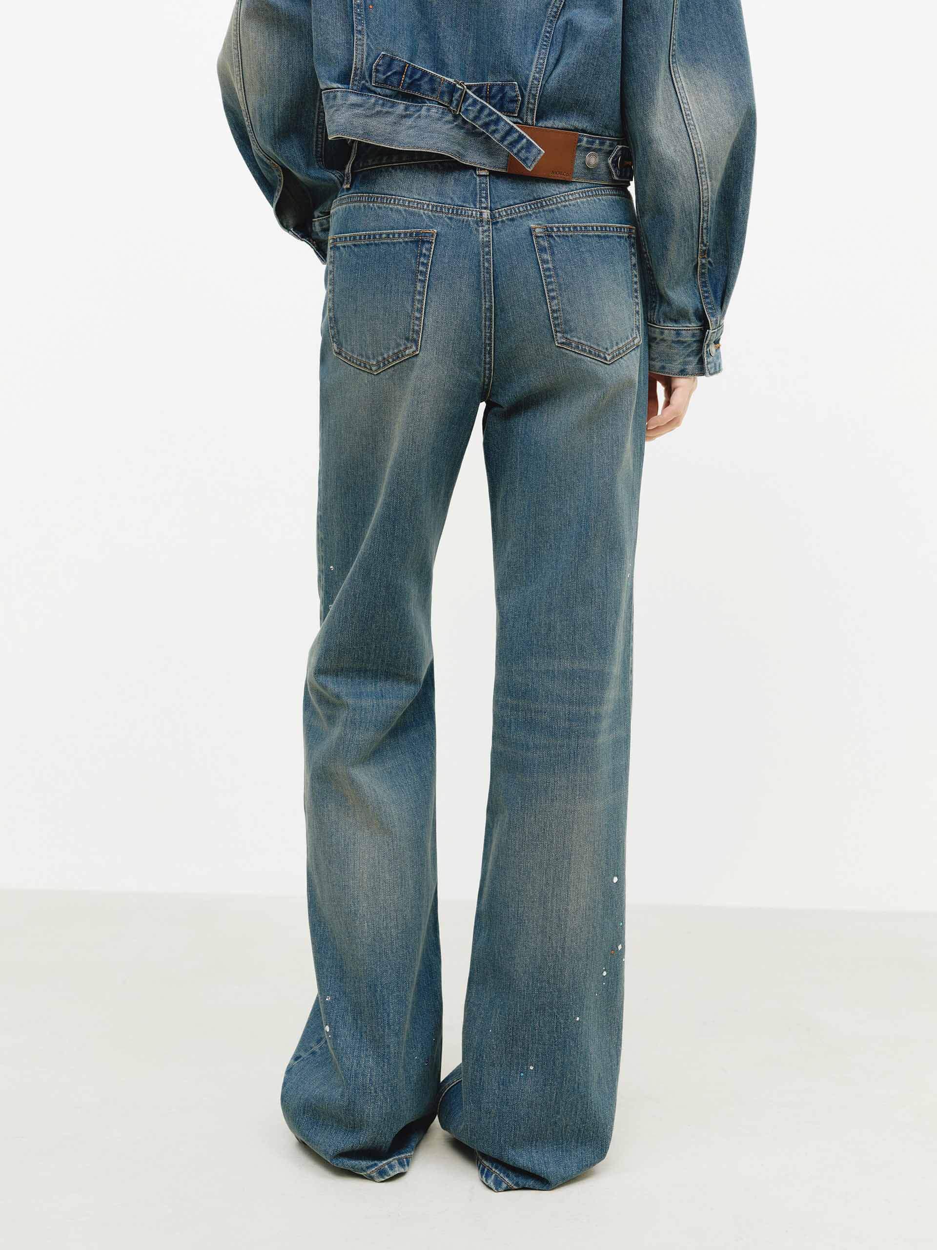 Rhinestone Detail Cotton Jeans - Image 6