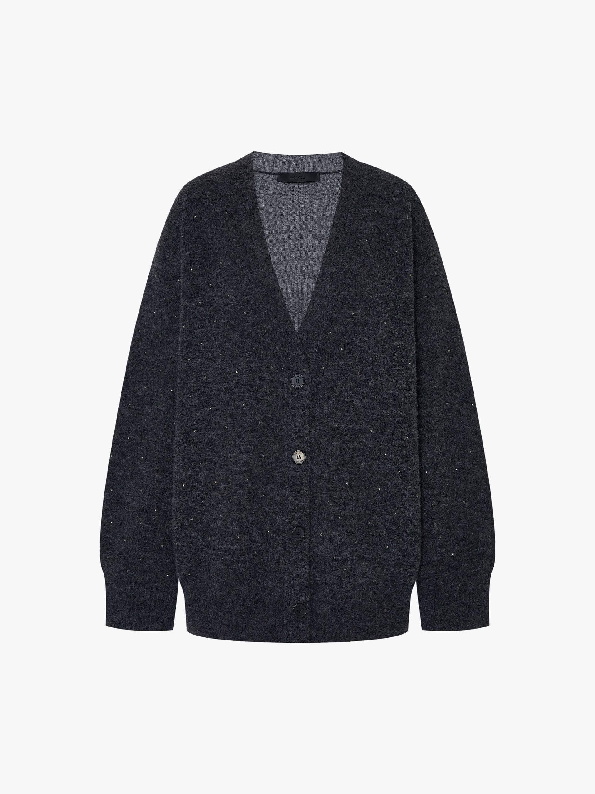 Rhinestone Wool Blend Cardigan - Image 5