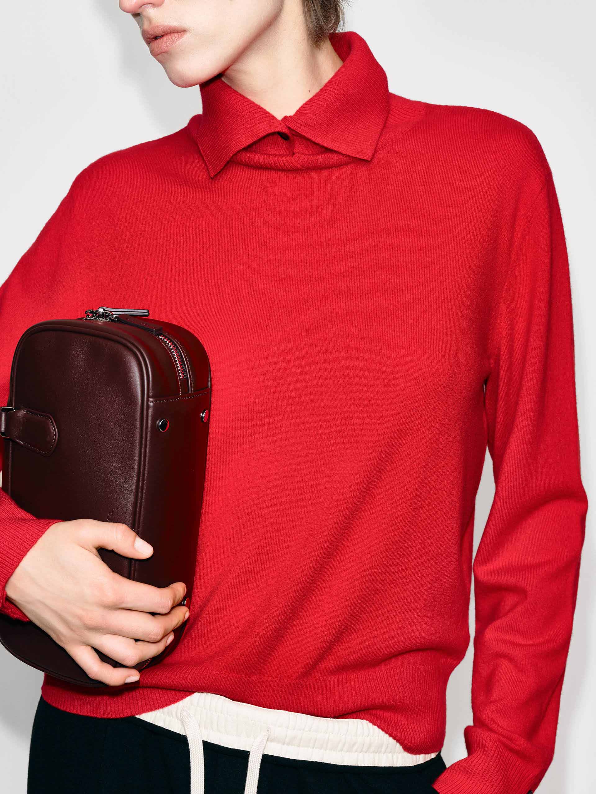 Ribbed Collar Knitted Sweater - Image 7