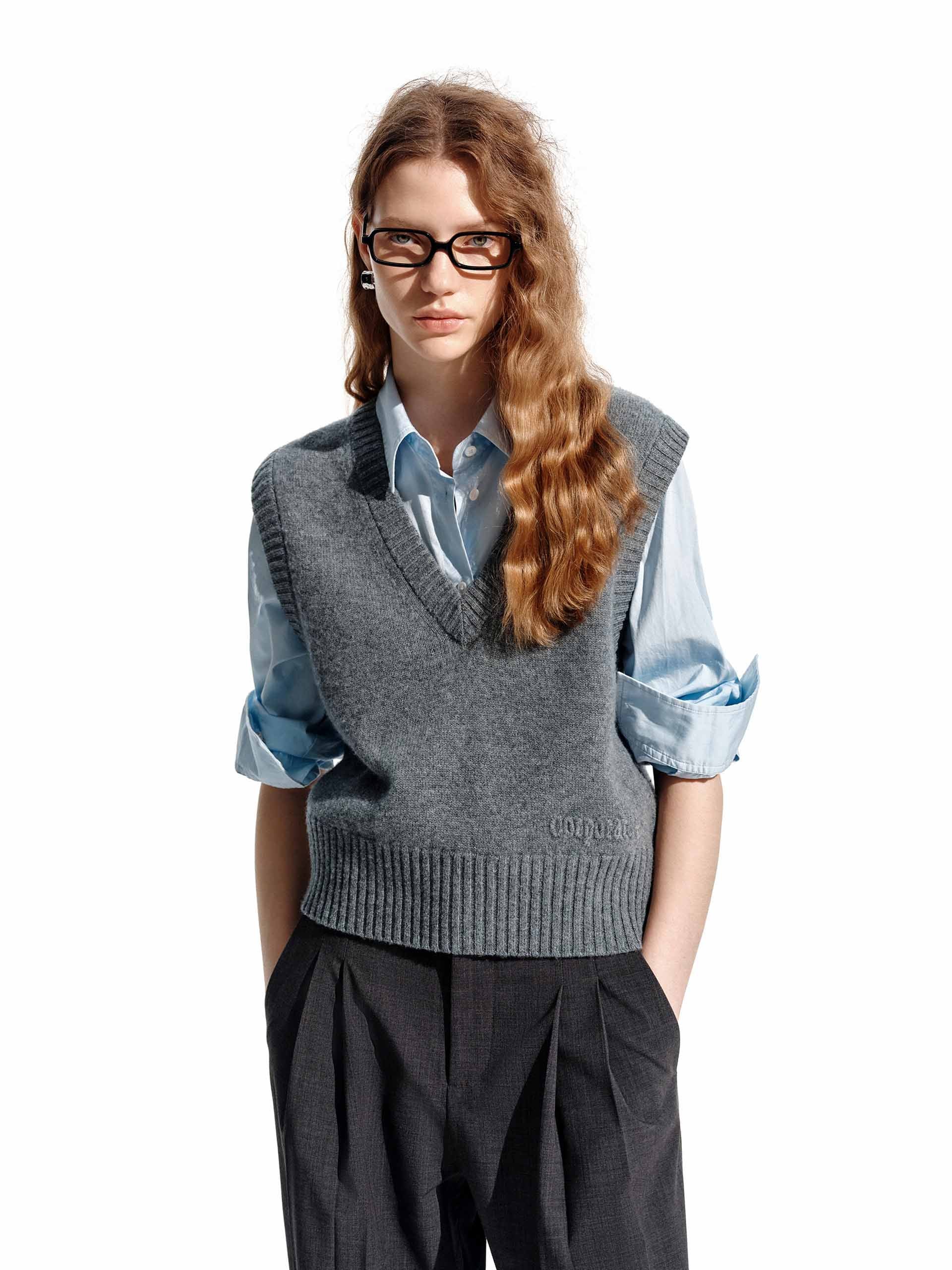 Ribbed Trim Knit Vest - Image 7