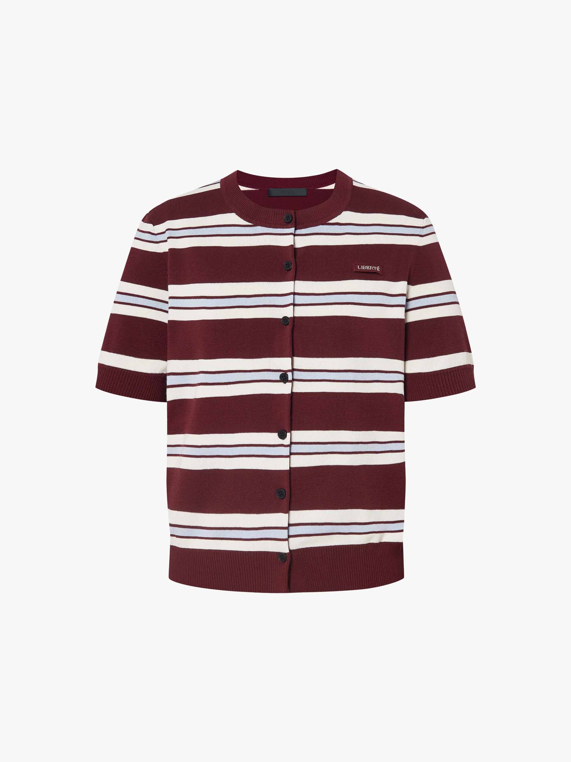 Ribbed Trim Striped Cardigan - Image 5
