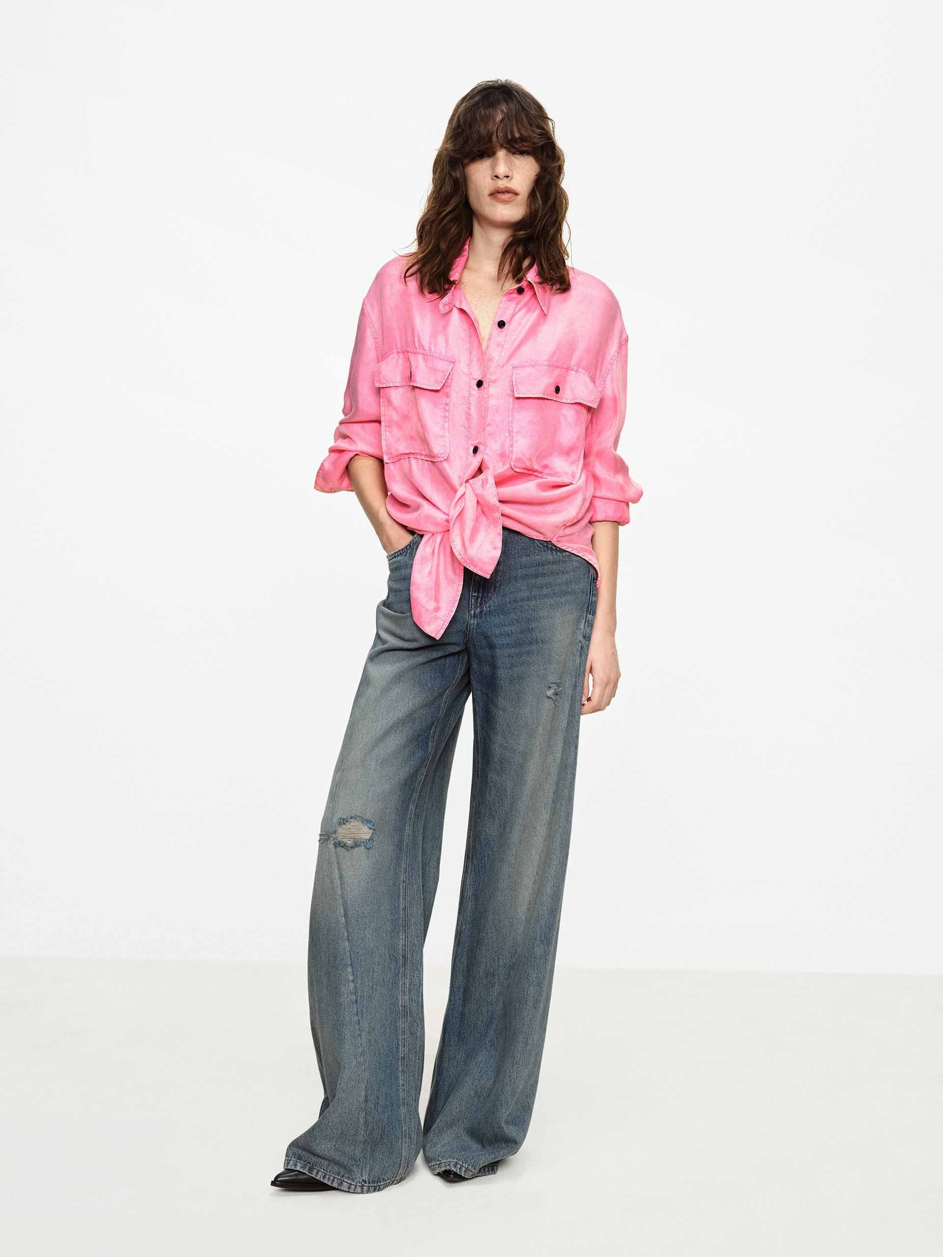 Ripped Cotton Blend Jeans - Image 2