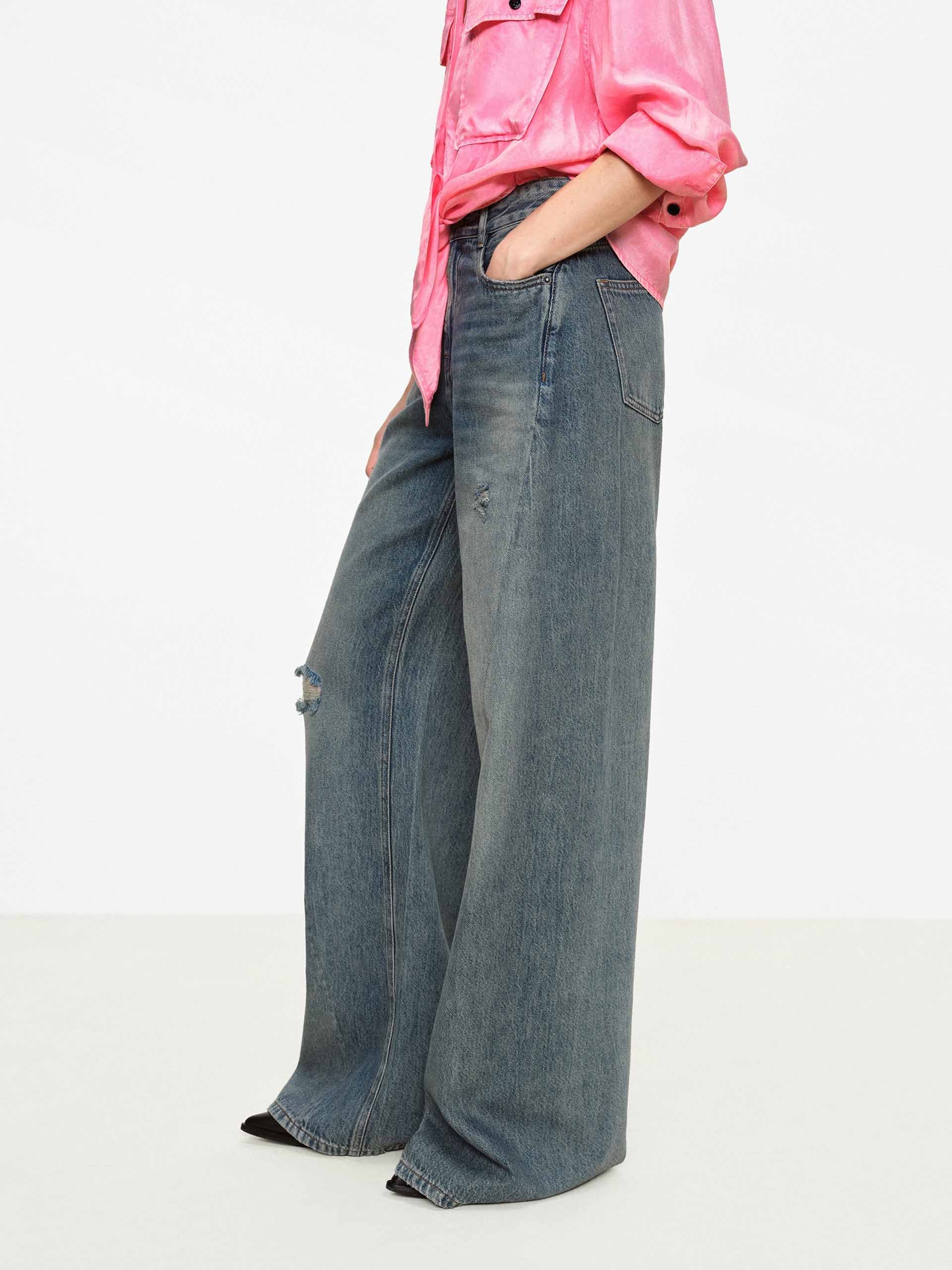 Ripped Cotton Blend Jeans - Image 5