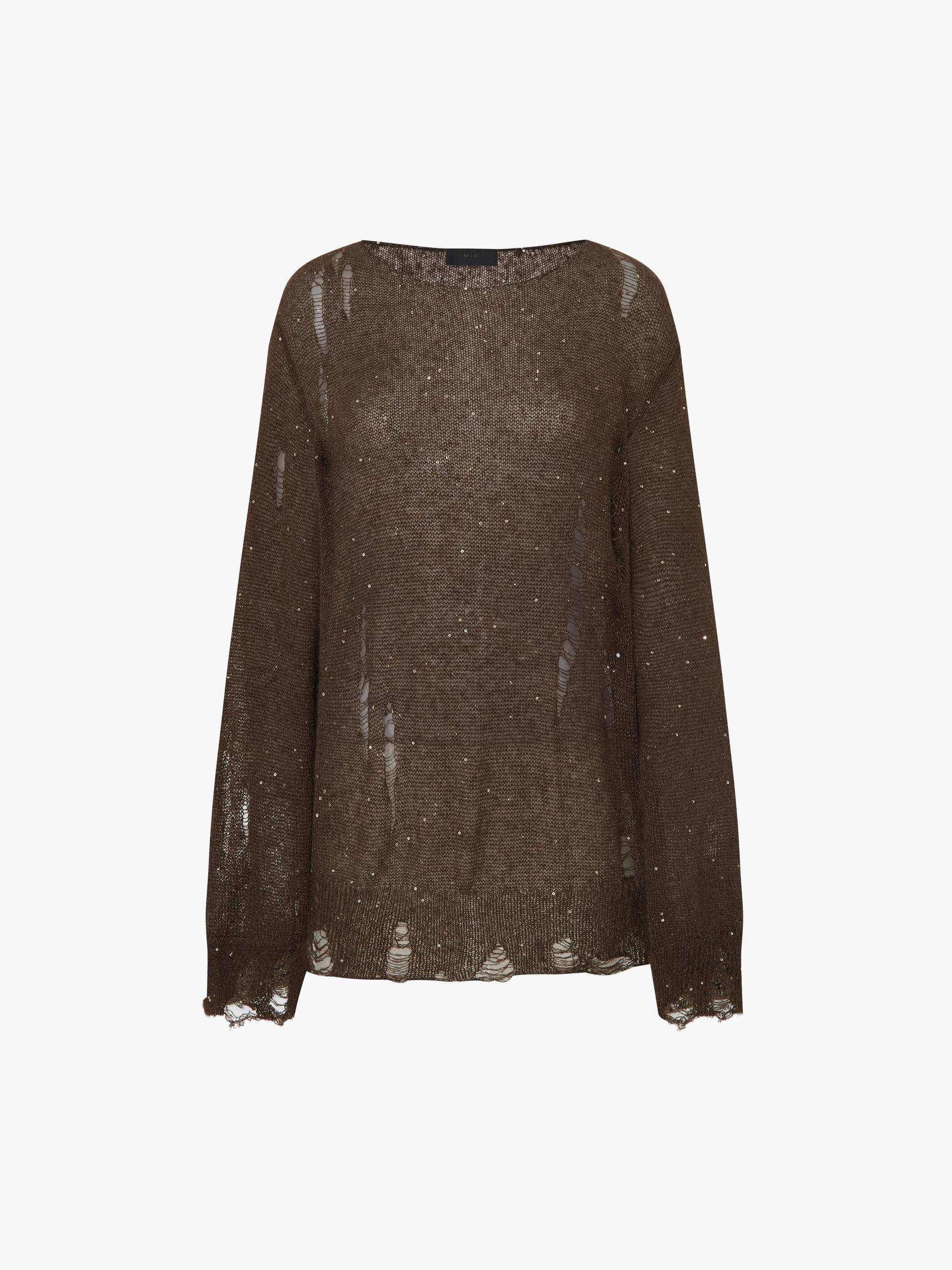 Ripped Detail Sequin Sweater - Image 5