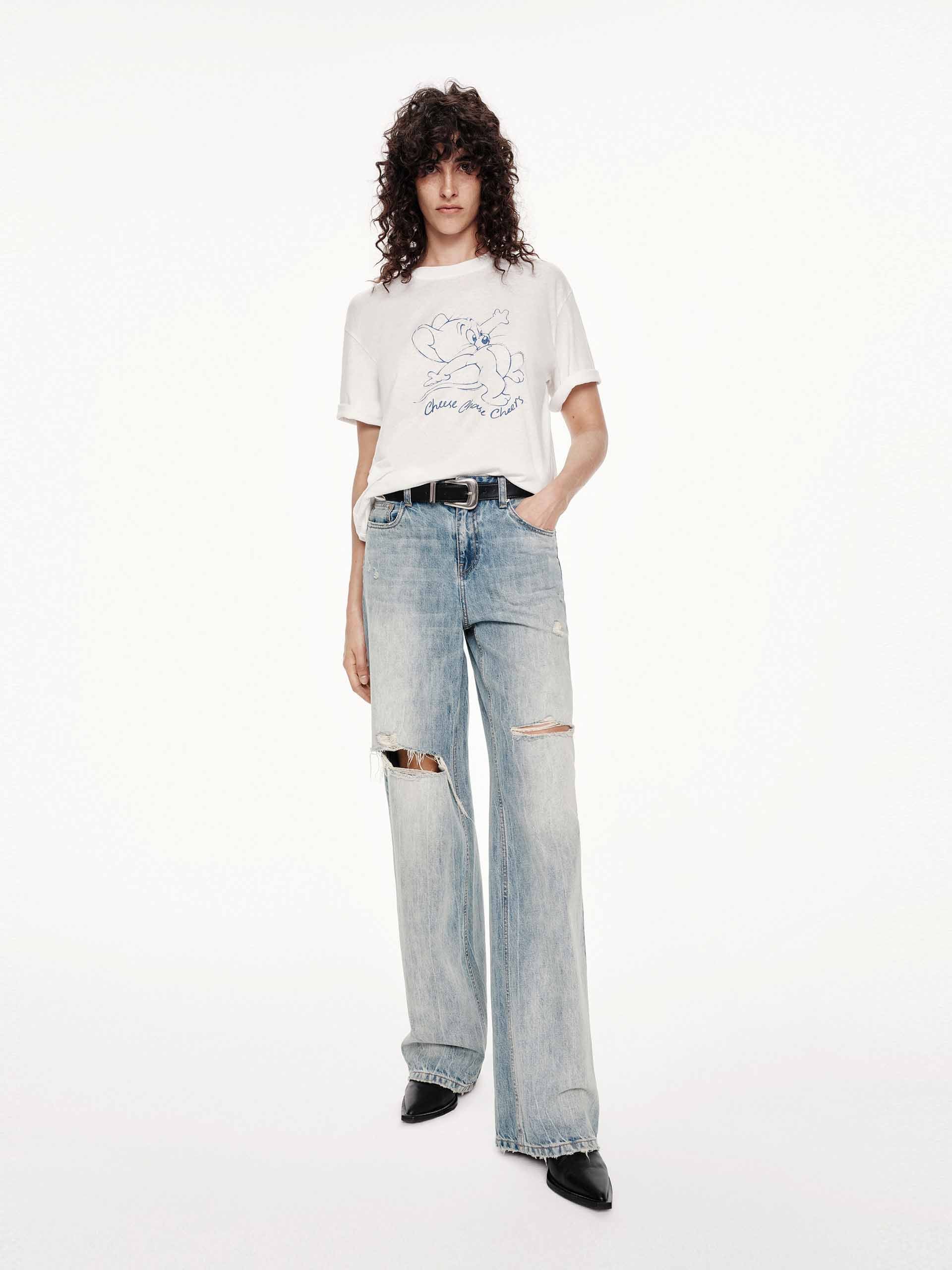 Ripped Detail Straight Jeans - Image 2