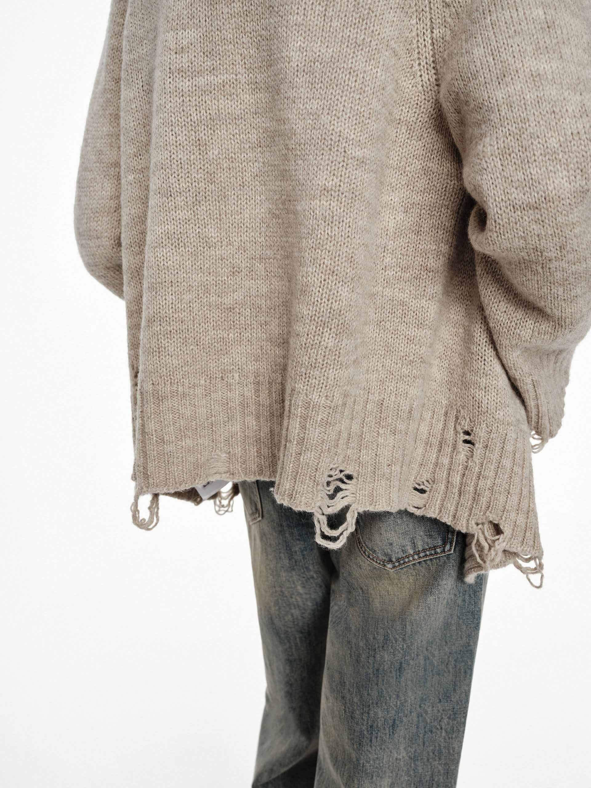 Ripped Detail Wool Cardigan - Image 7