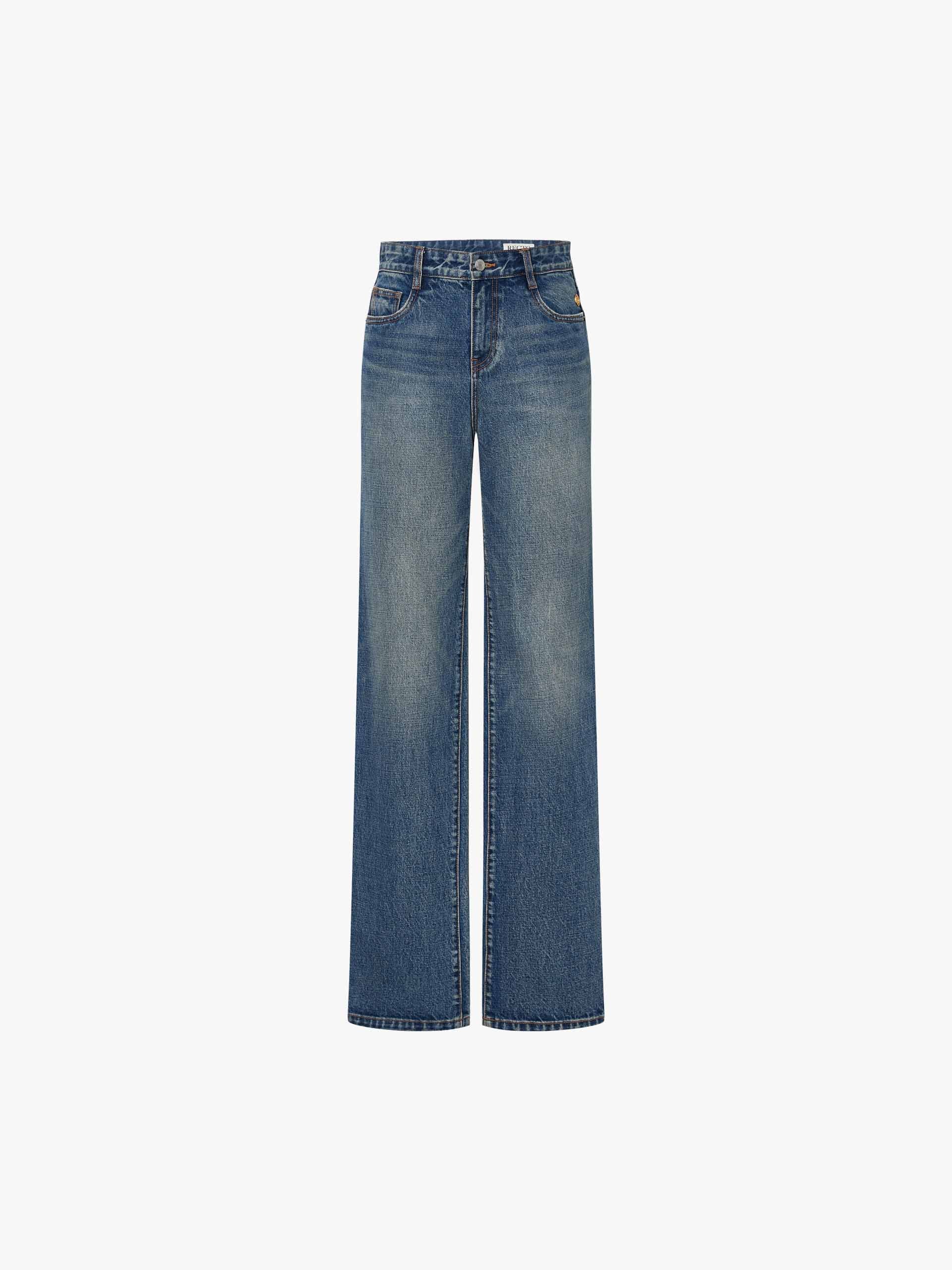 Ripped Hem Straight Jeans - Image 4