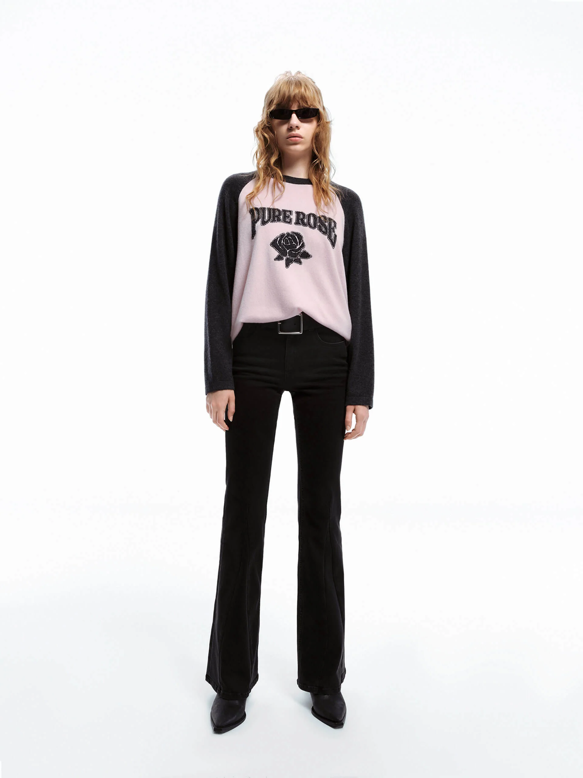 Rose Pattern Wool Sweater - Image 14