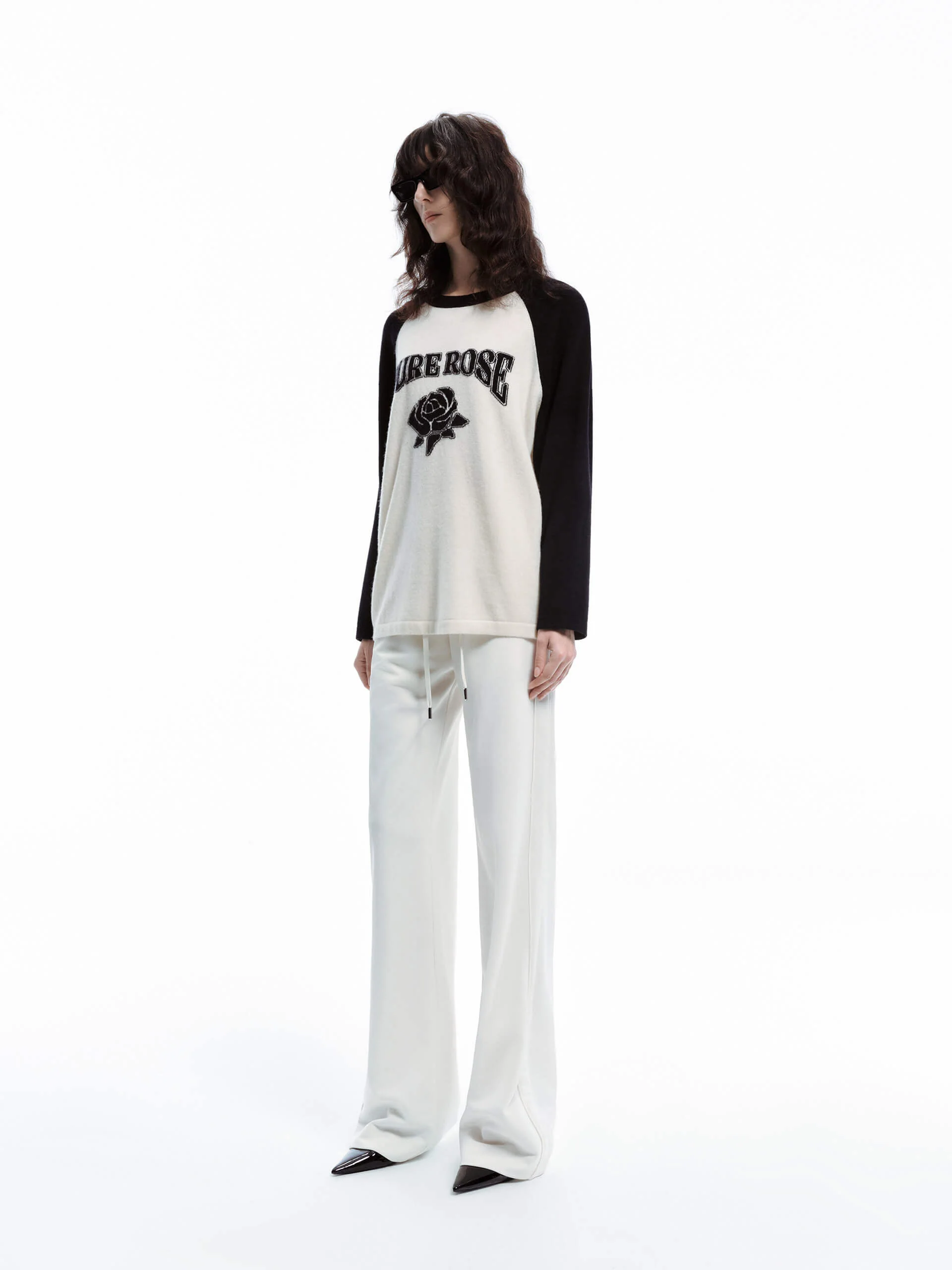 Rose Pattern Wool Sweater - Image 6