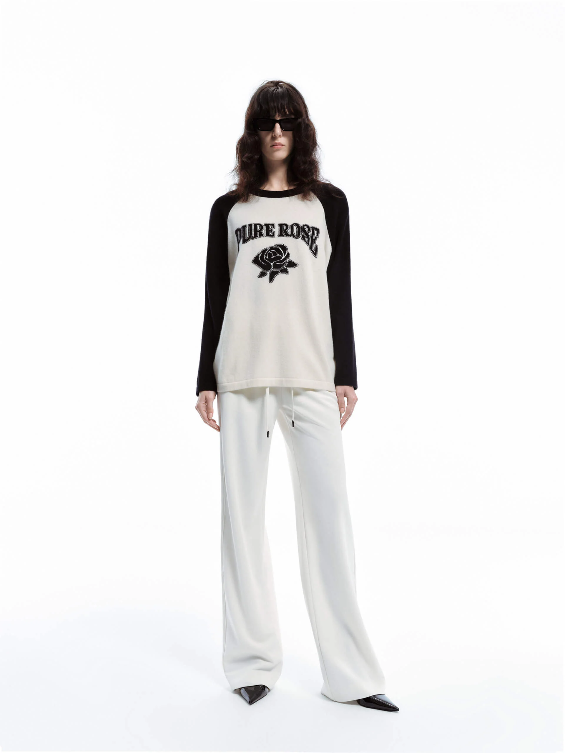 Rose Pattern Wool Sweater - Image 7