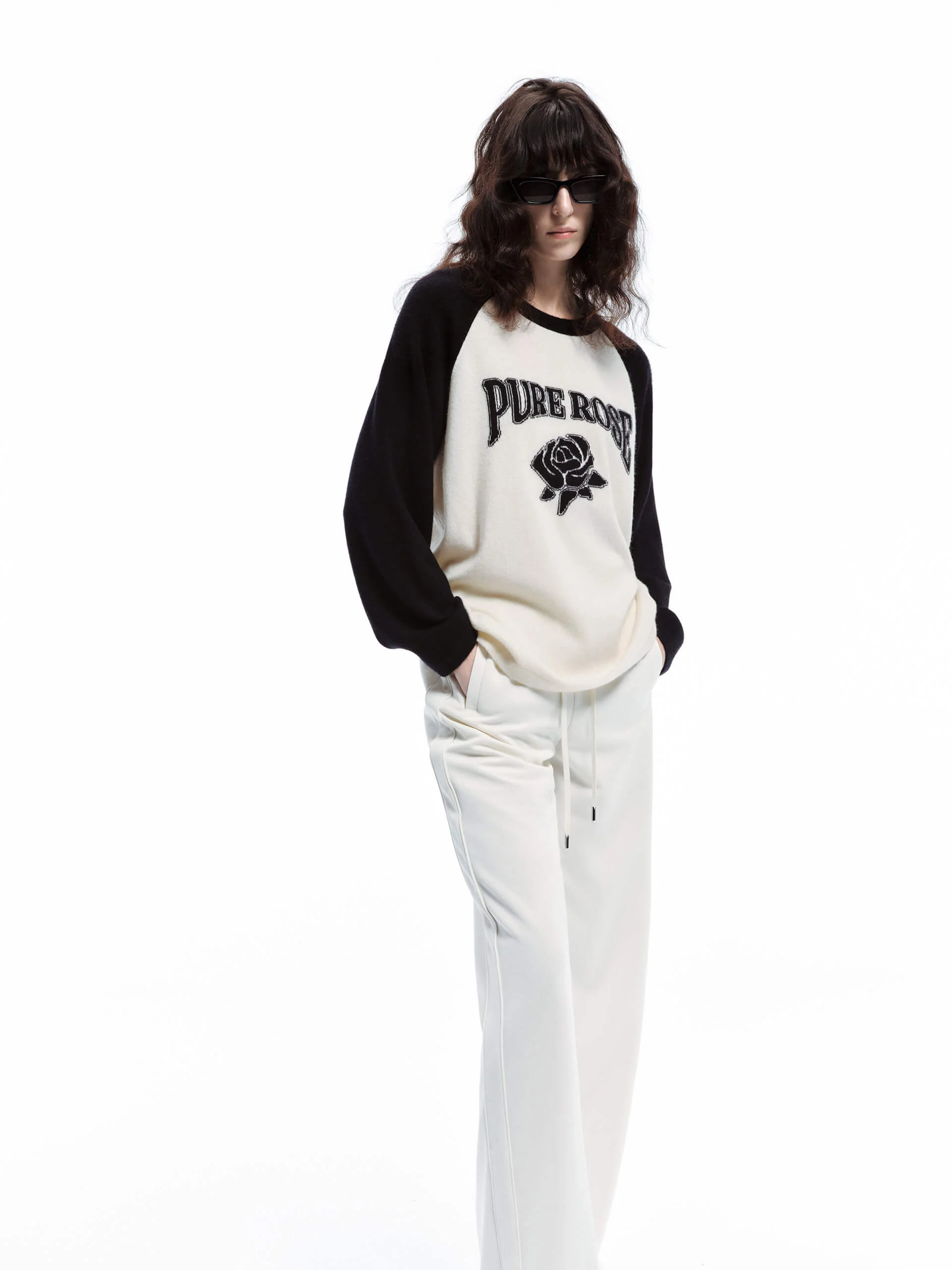 Rose Pattern Wool Sweater - Image 8