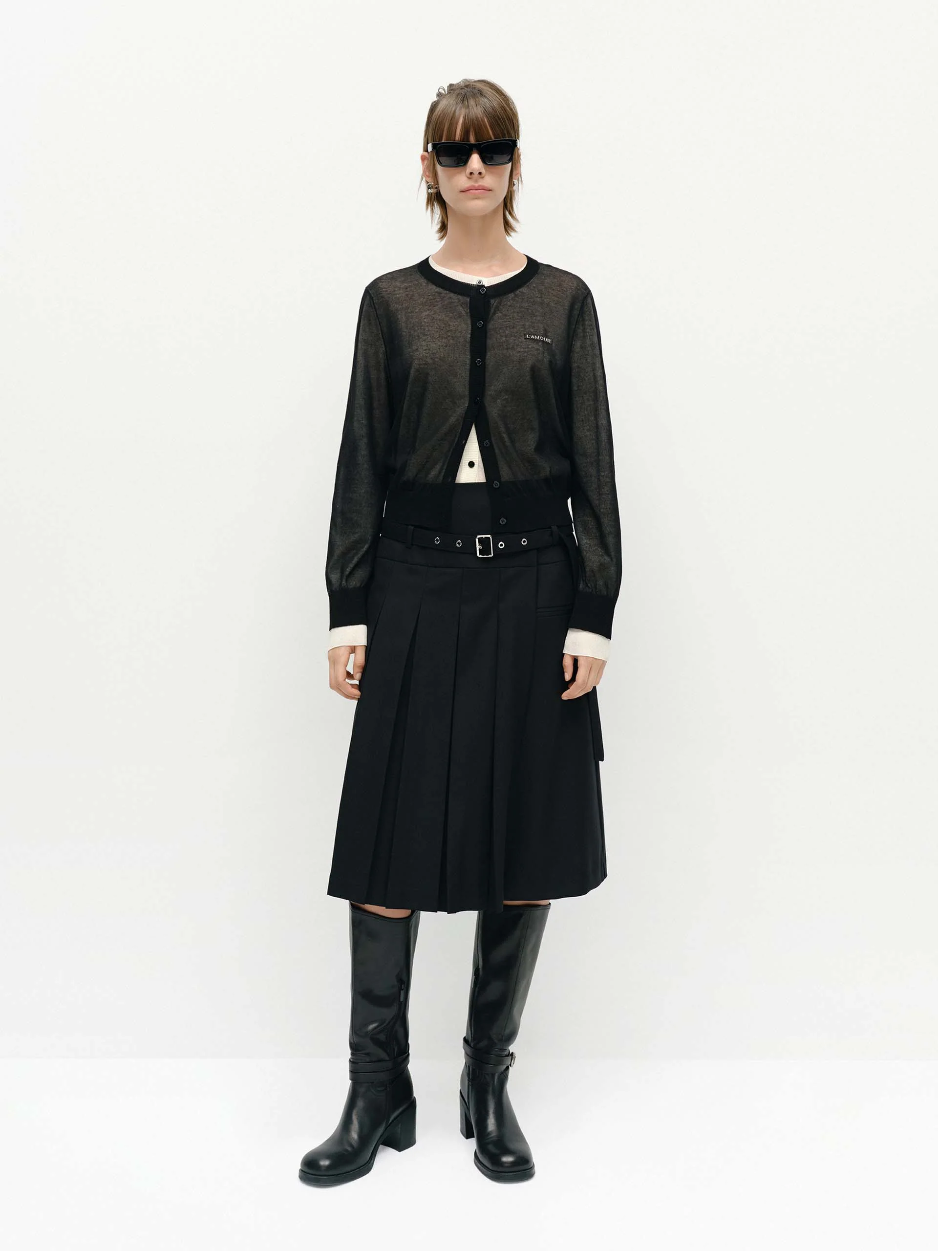 Round Neck Cardigan Set - Image 2