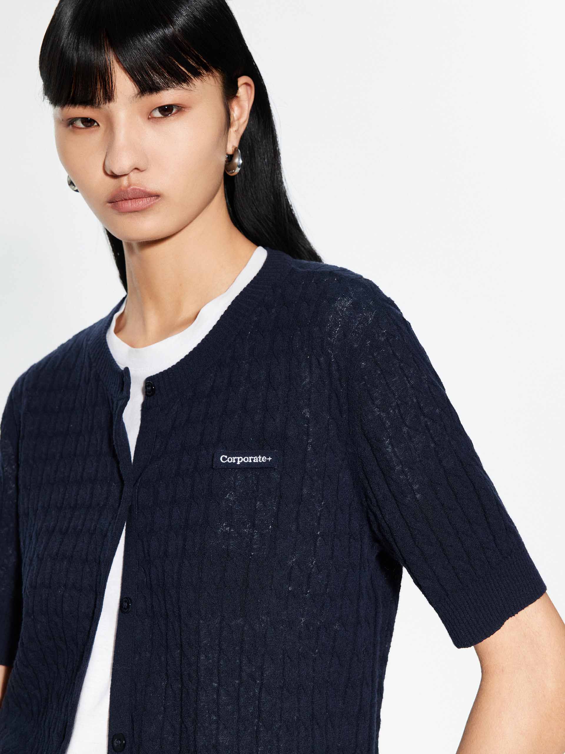 Round Neck Knitted Cardigan - Image 8
