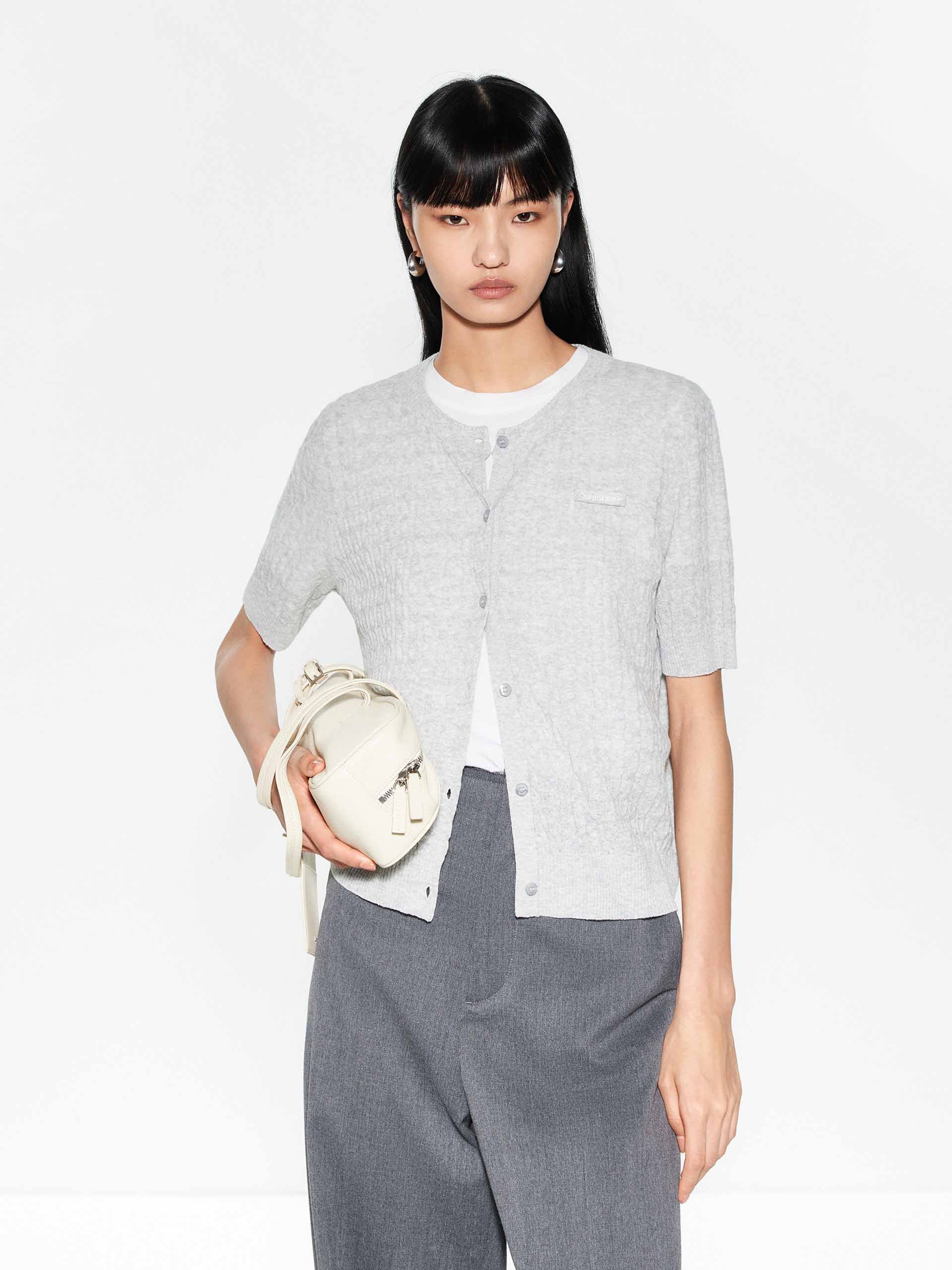 Round Neck Knitted Cardigan - Image 9