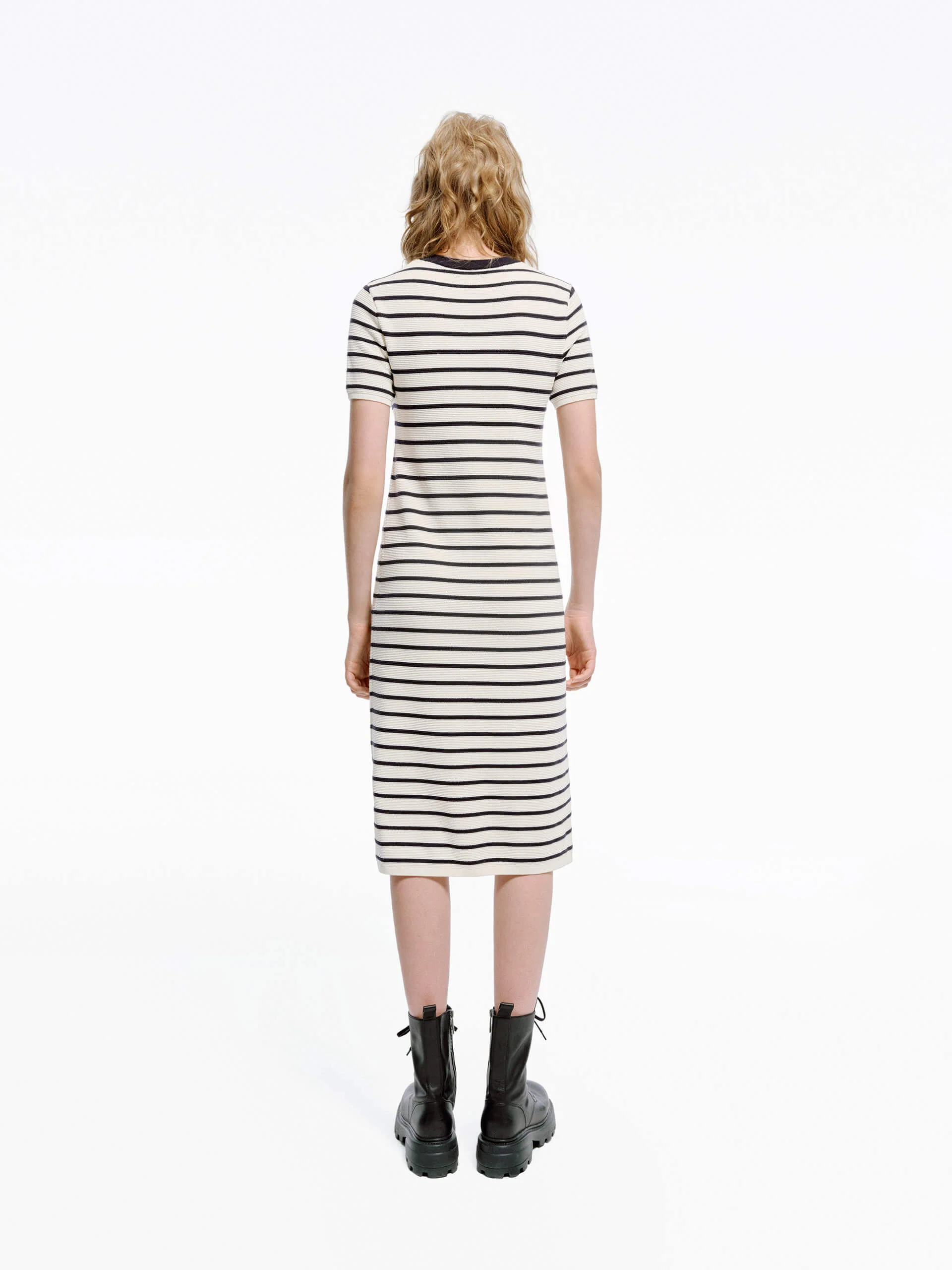 Round Neck Striped Dress - Image 6
