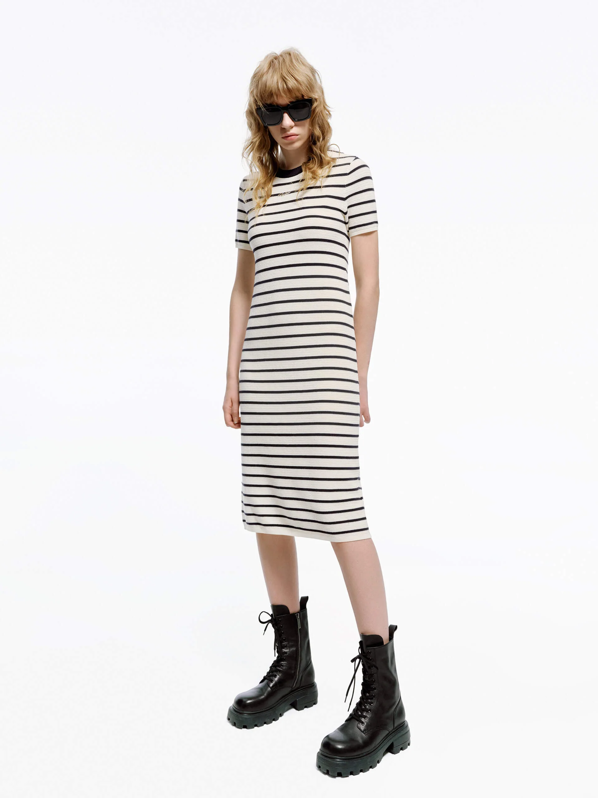 Round Neck Striped Dress - Image 8