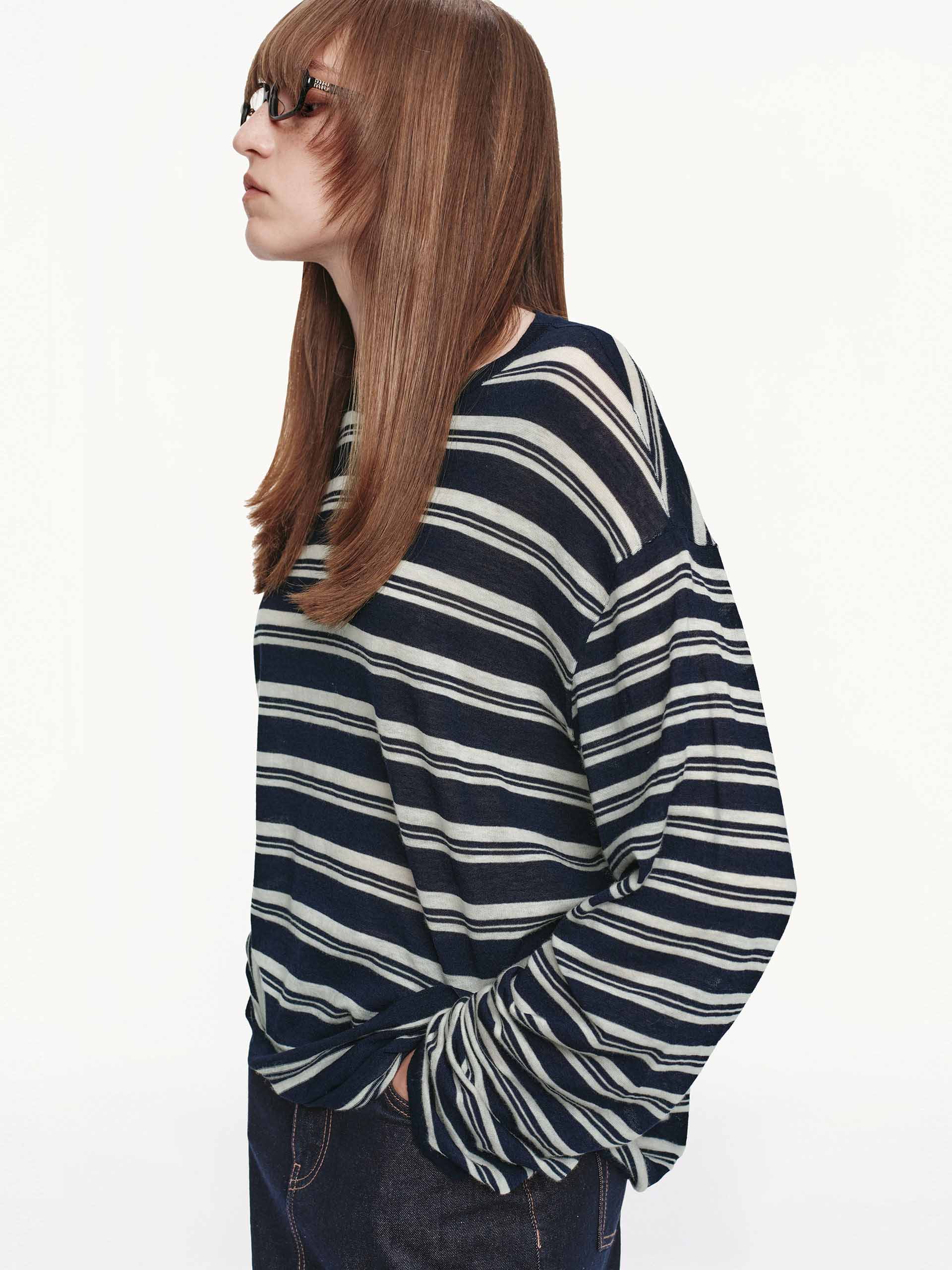Round Neck Striped Sweater - Image 9