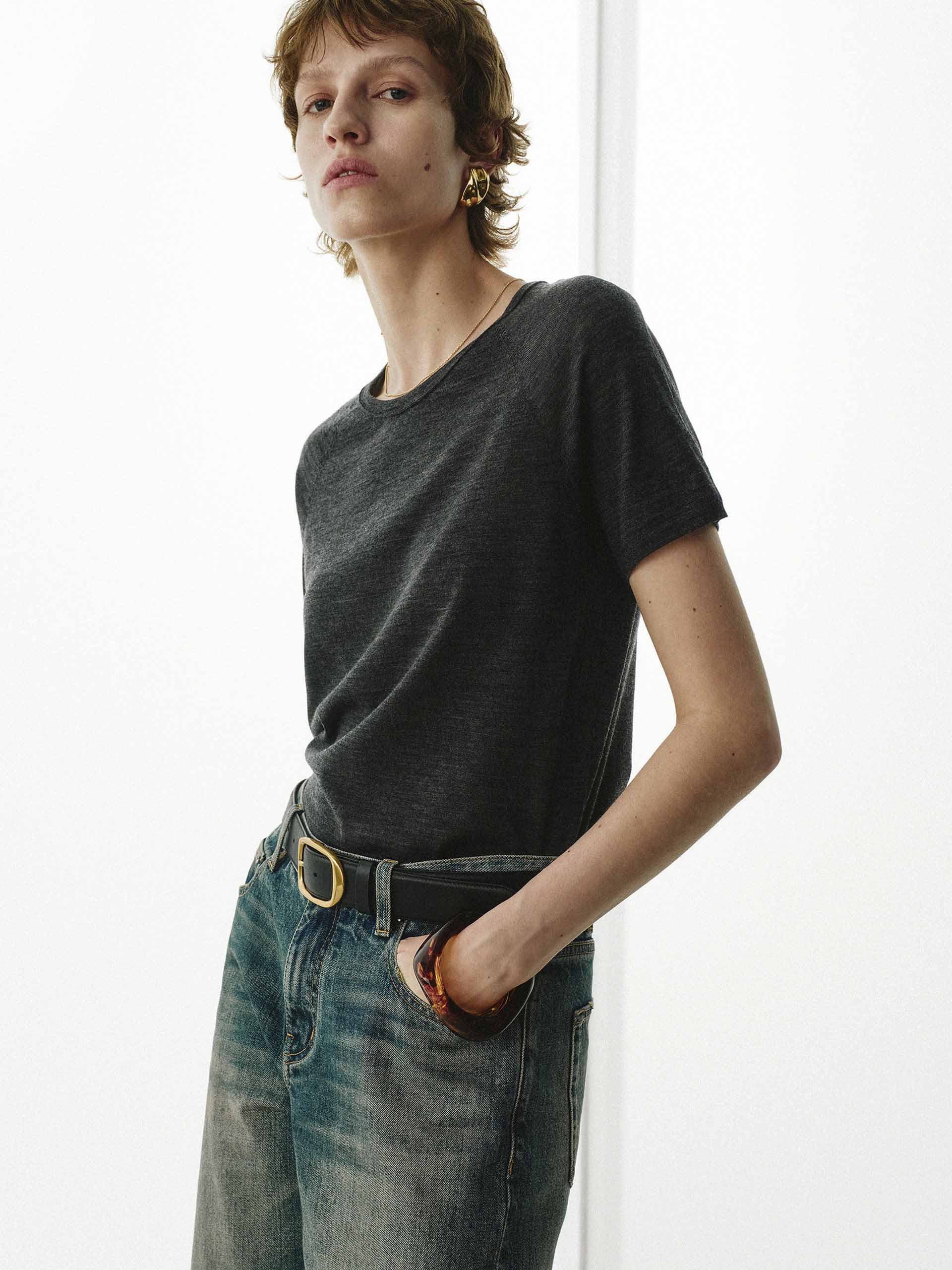 Round Neck Wool Knit Top - Image 7