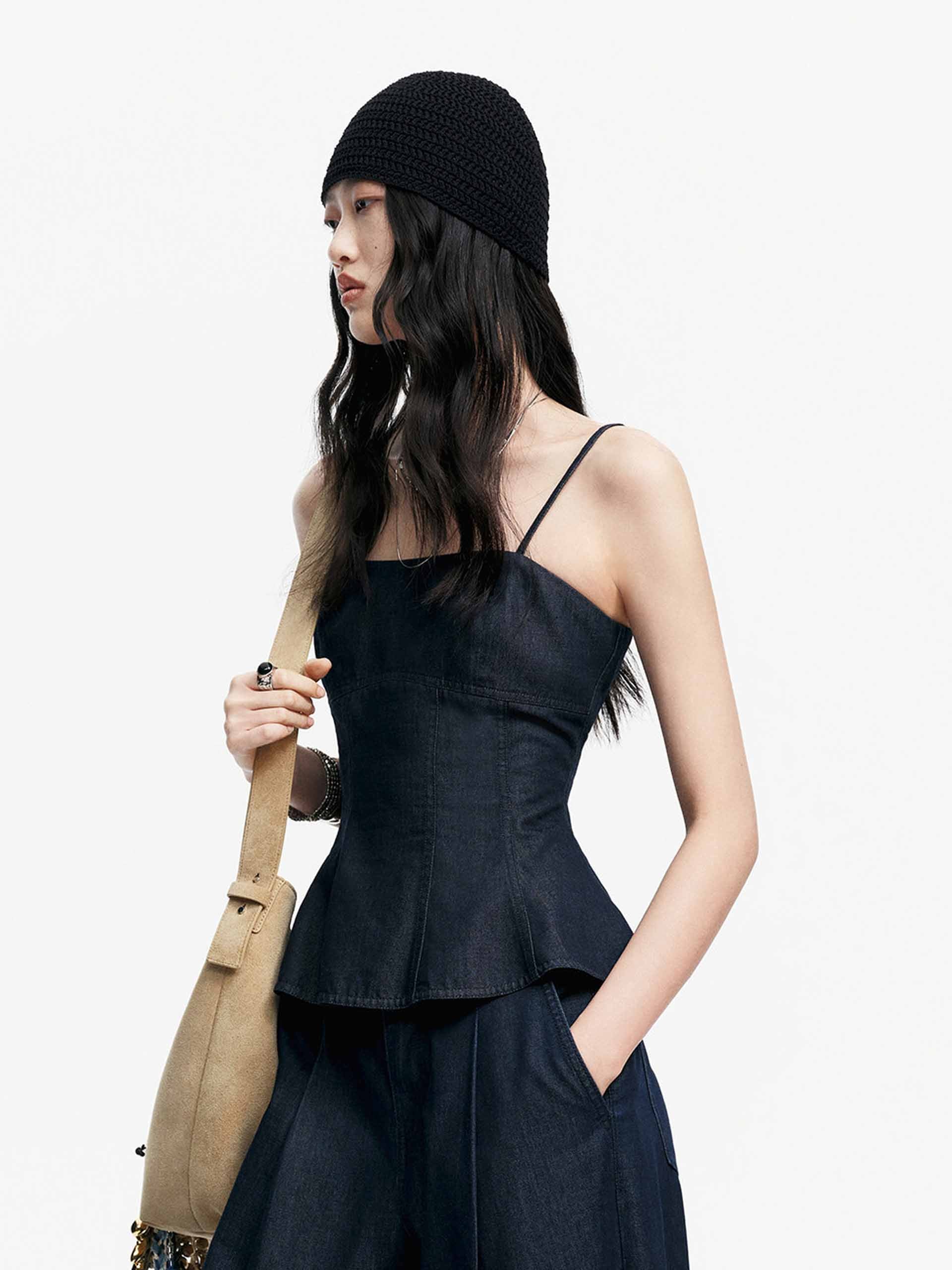 Ruffle Hem Denim Top - Image 7